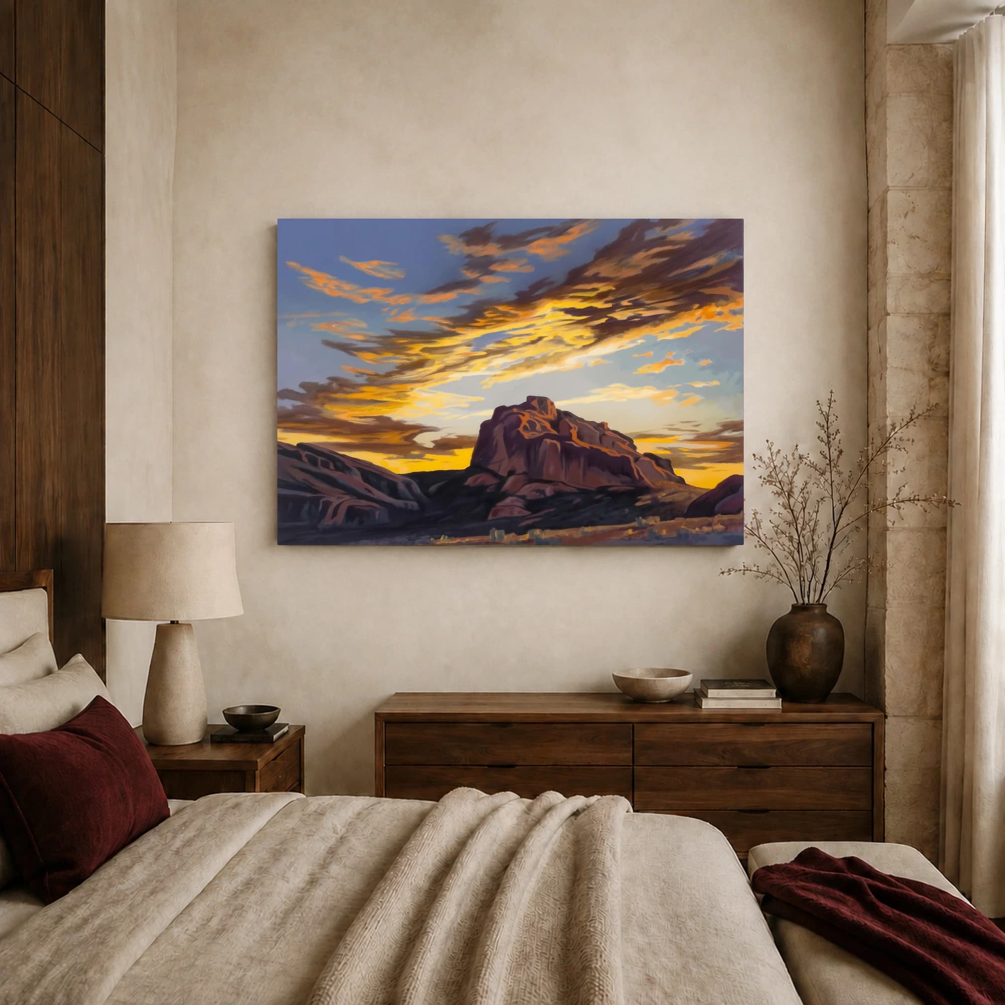 Desert Sunset Mesa Landscape Canvas Print, view 8