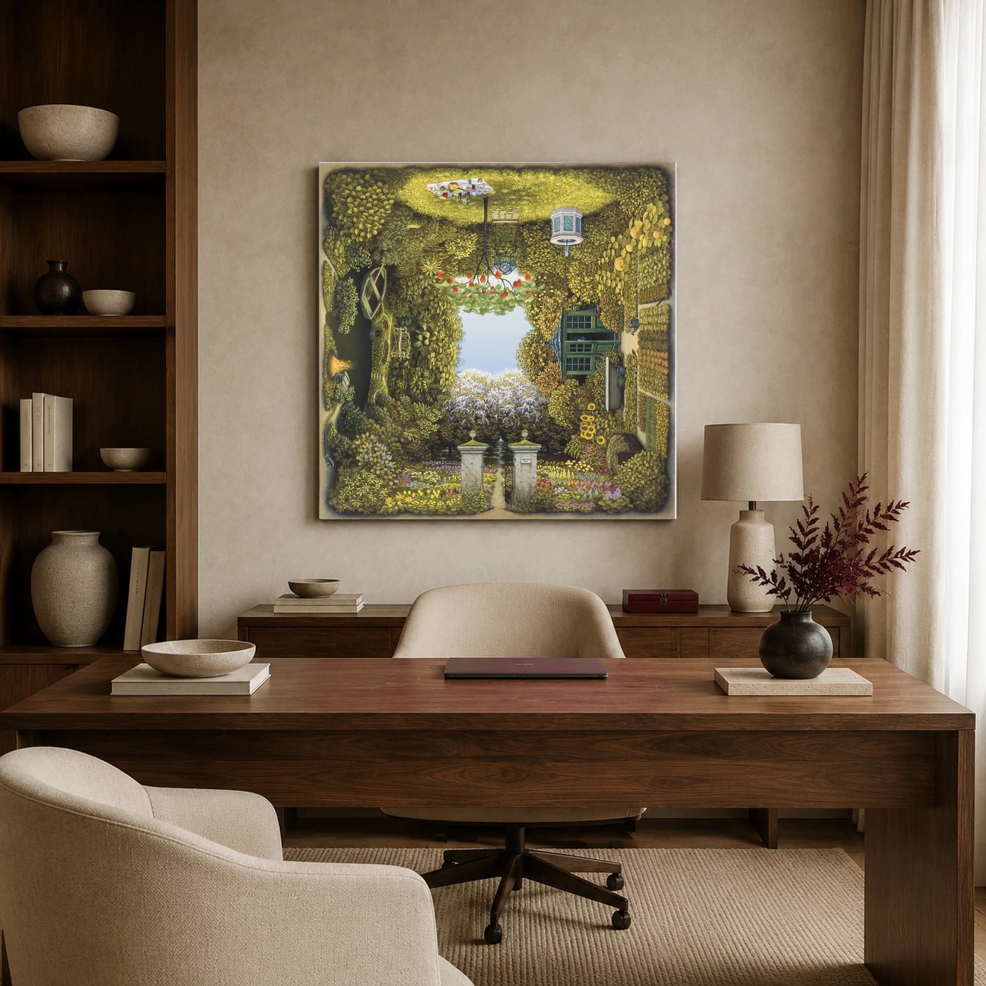 Surrealist Garden Landscape Canvas Print, view 4