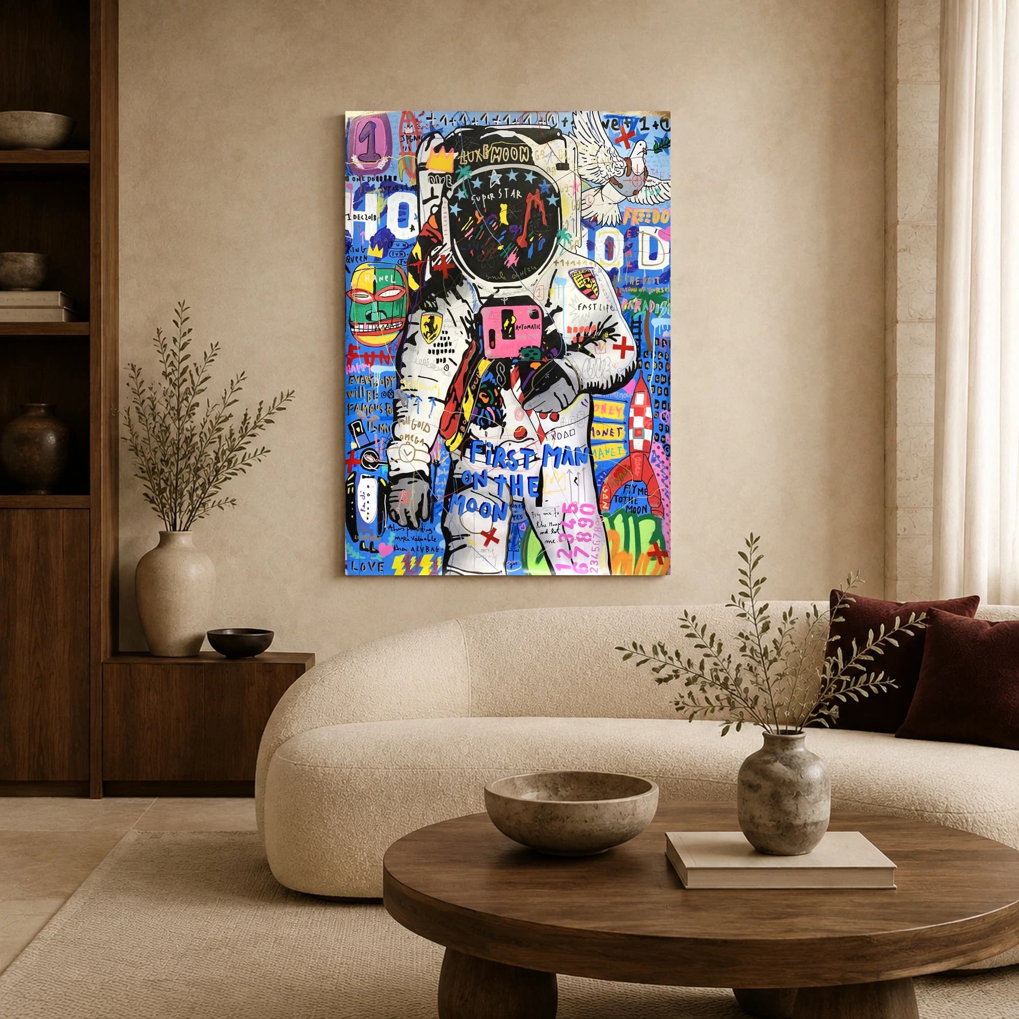 First Man On The Moon Astronaut Pop Art Canvas Print, view 6