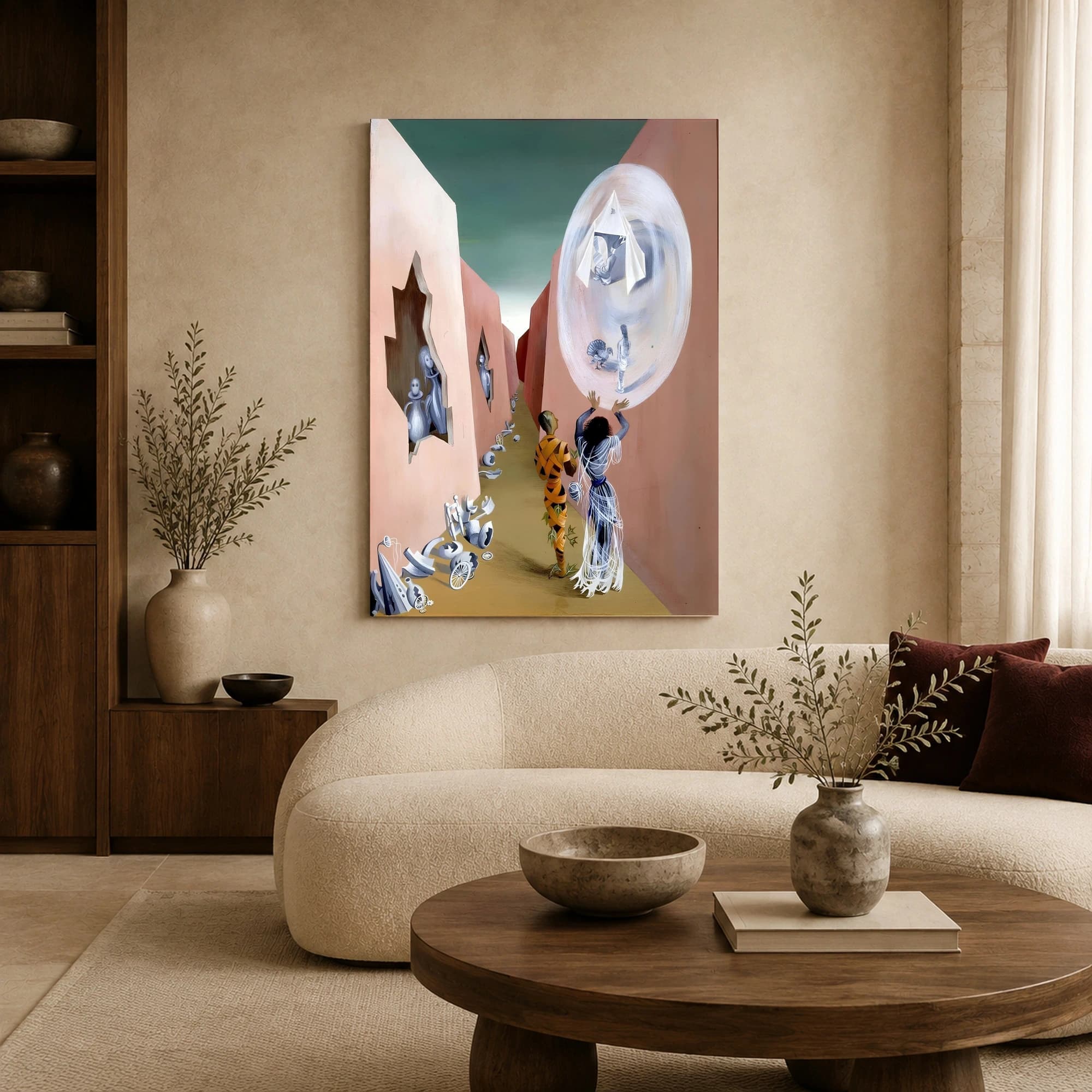 Surrealist Corridor Wall Art Canvas Print, view 6