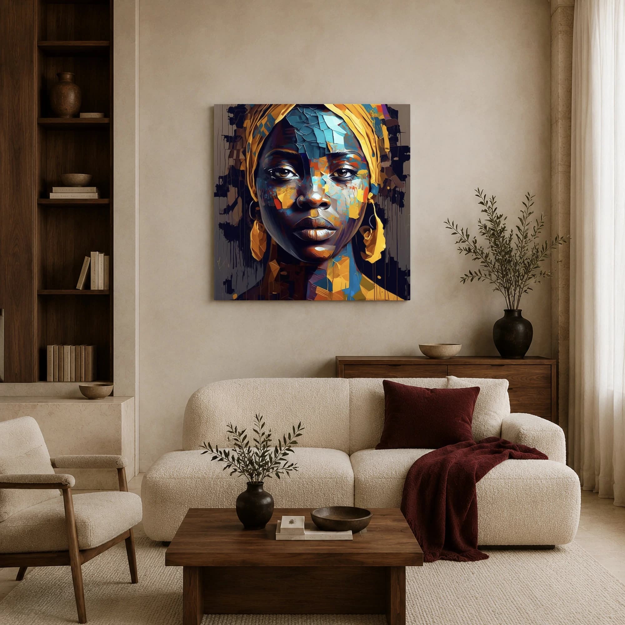 Mosaic Gaze Contemporary Portrait Wall Art, view 5
