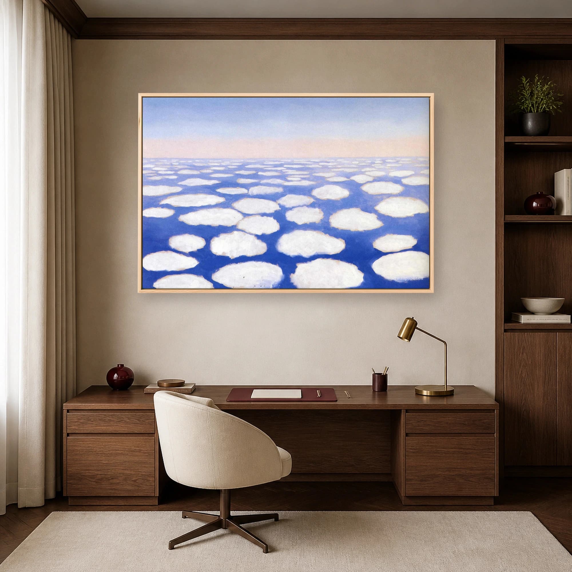 Surreal Blue Sky Floating Clouds Landscape Wall Art, view 6