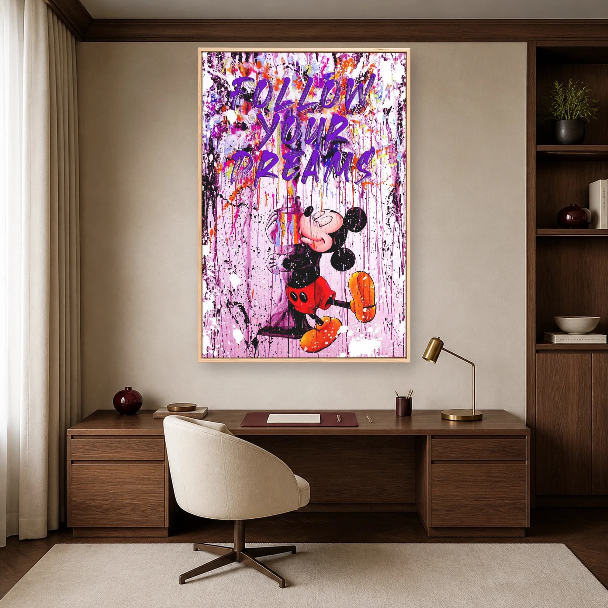 Follow Your Dreams Mickey Mouse Street Art Canvas Print, view 8