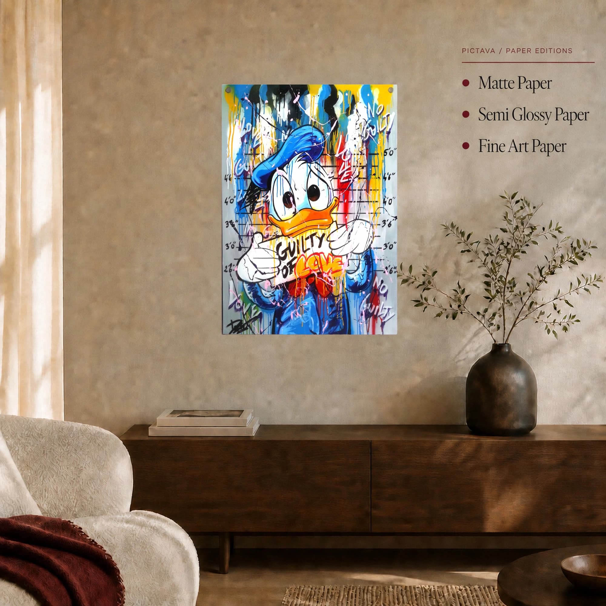 Guilty of Love Donald Duck Pop Art Canvas, view 7