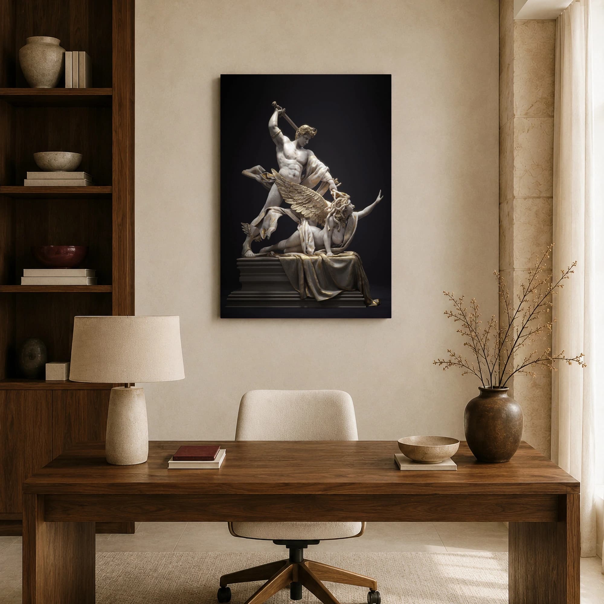 Perseus Defeating Medusa Classical Sculpture Wall Art, view 8