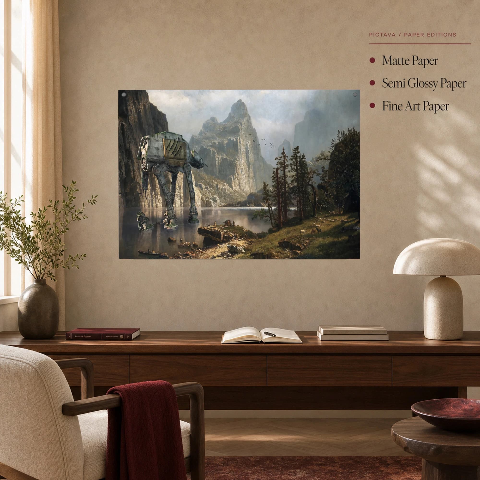 Sci-Fi Walker Mountain Landscape Canvas Art Print, view 5