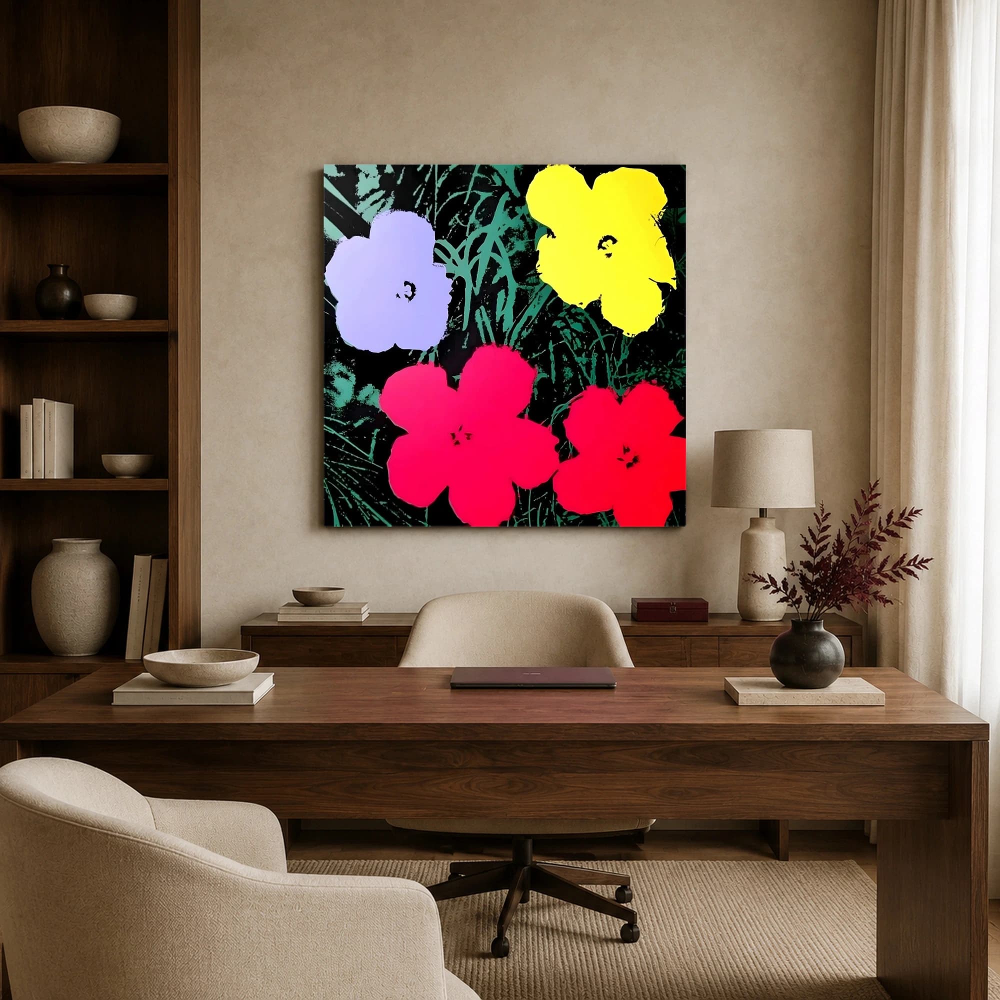 Vibrant Pop Art Floral Wall Art Print, view 4