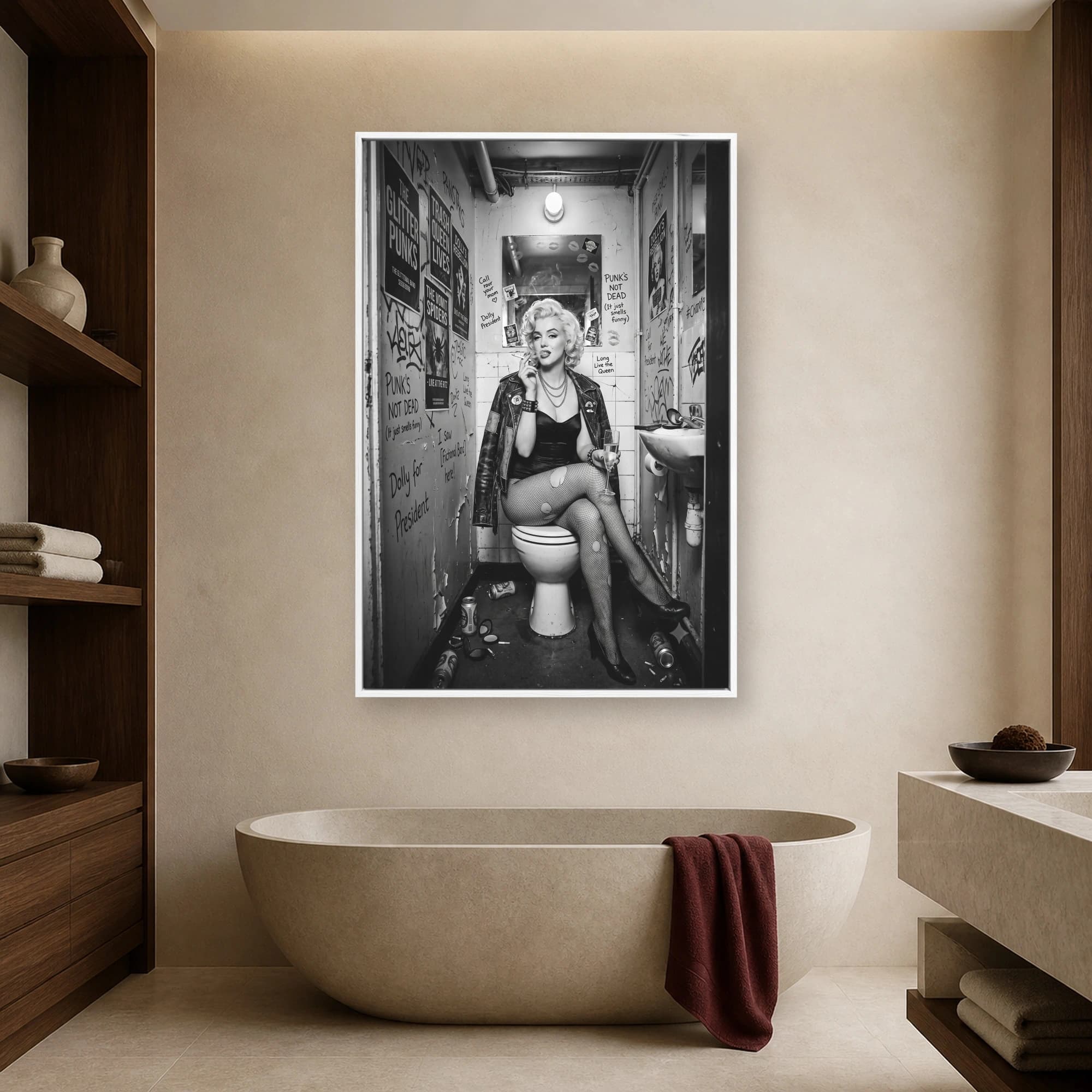 Glitter Punks: Marilyn Monroe Punk Bathroom Art, view 4