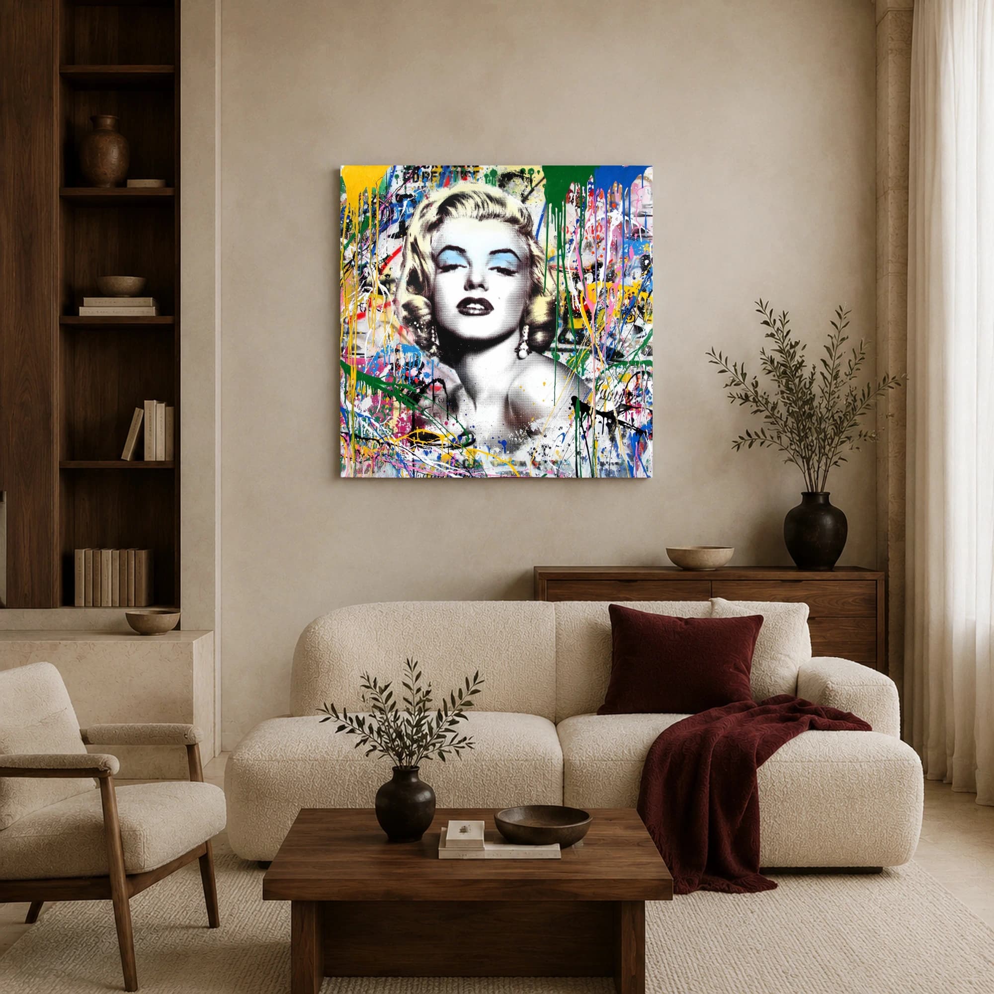 Marilyn Monroe Pop Art Graffiti Canvas Print, view 3