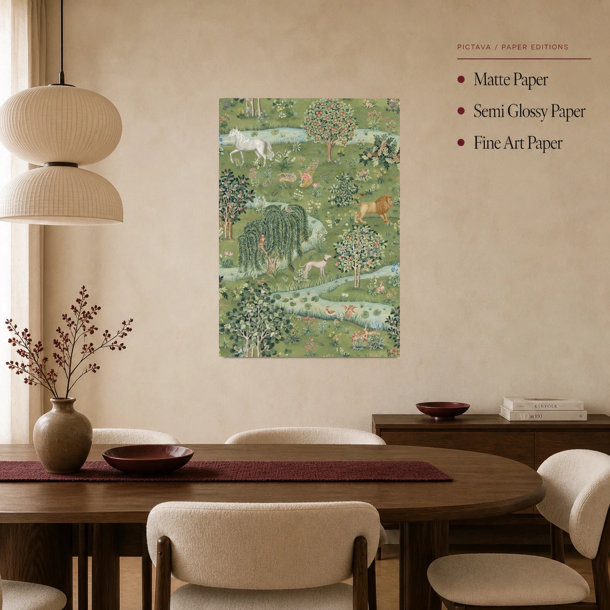 Vintage Pastoral Wildlife Garden Tapestry Wall Art, view 3