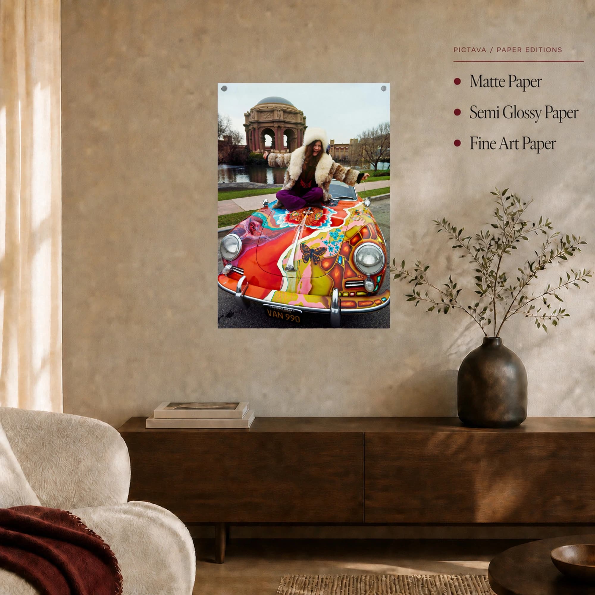 Janis Joplin with Psychedelic Porsche Wall Art, view 5