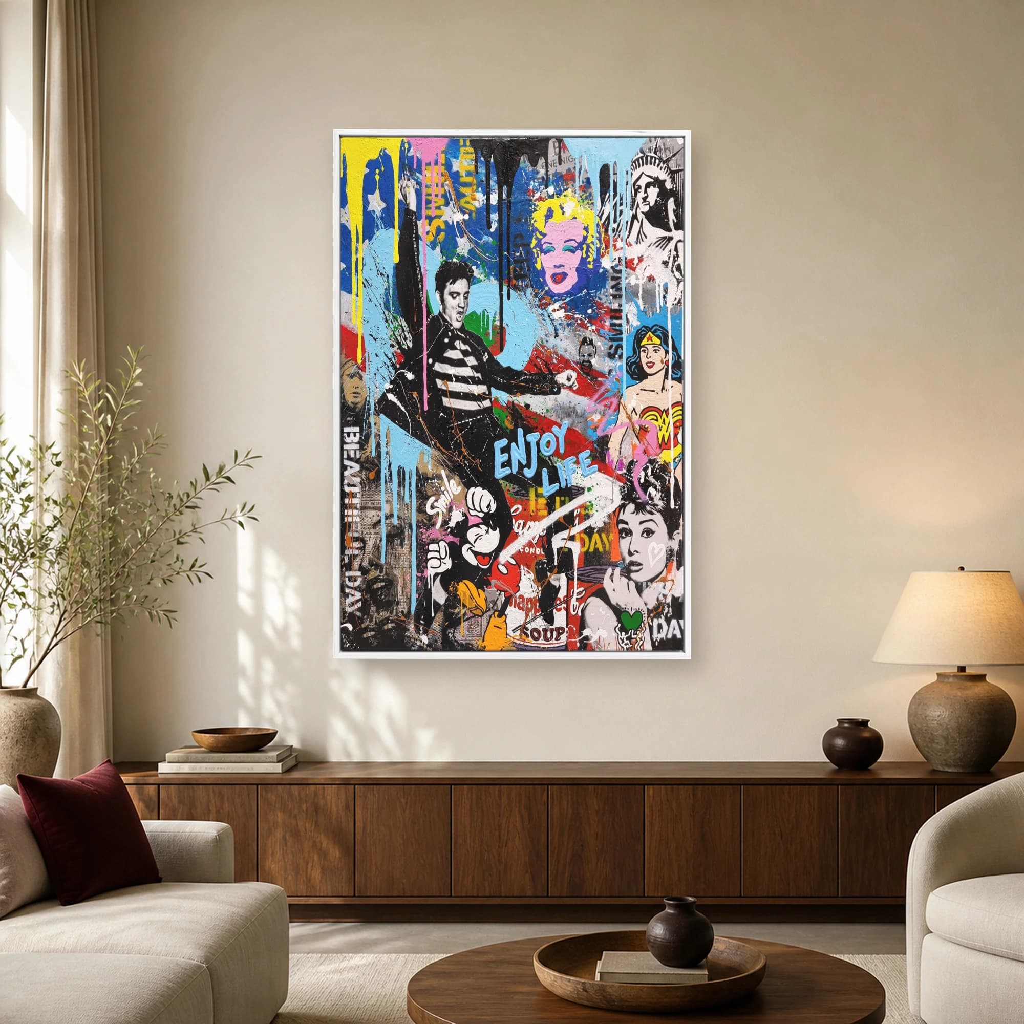 Pop Culture Icons Graffiti Mashup Wall Art, view 2