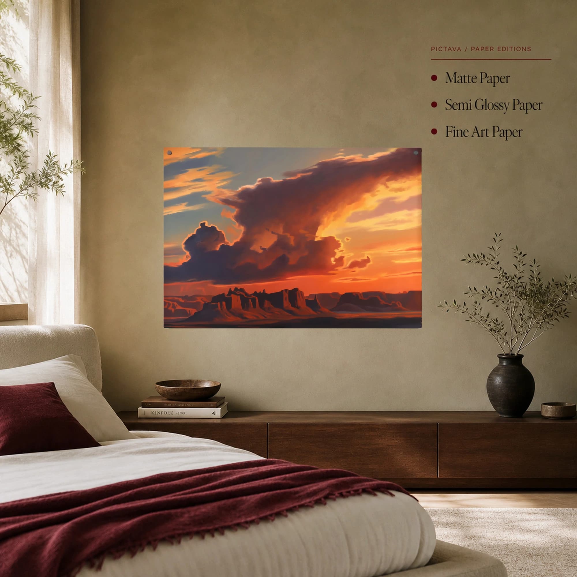 Sunset Over Desert Mesas Canvas Wall Art, view 8