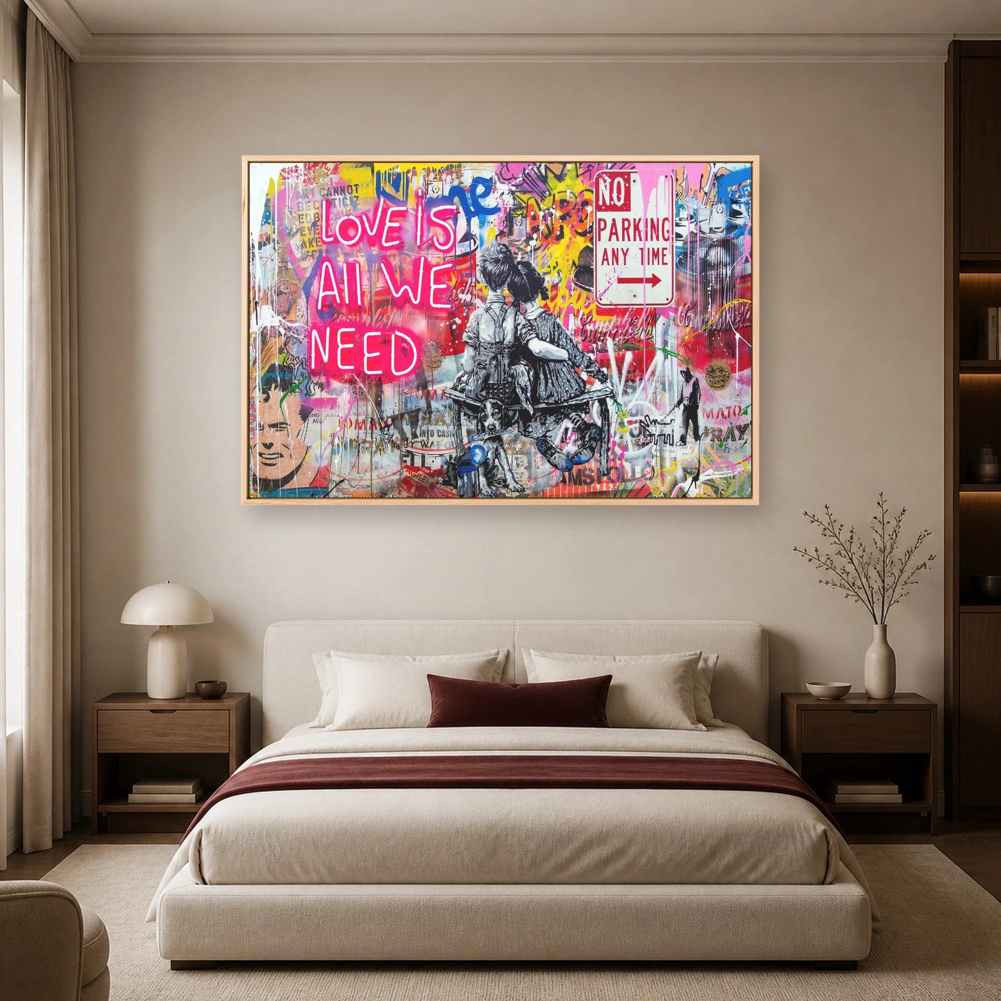 Love Is All We Need Street Art Canvas Print, view 4