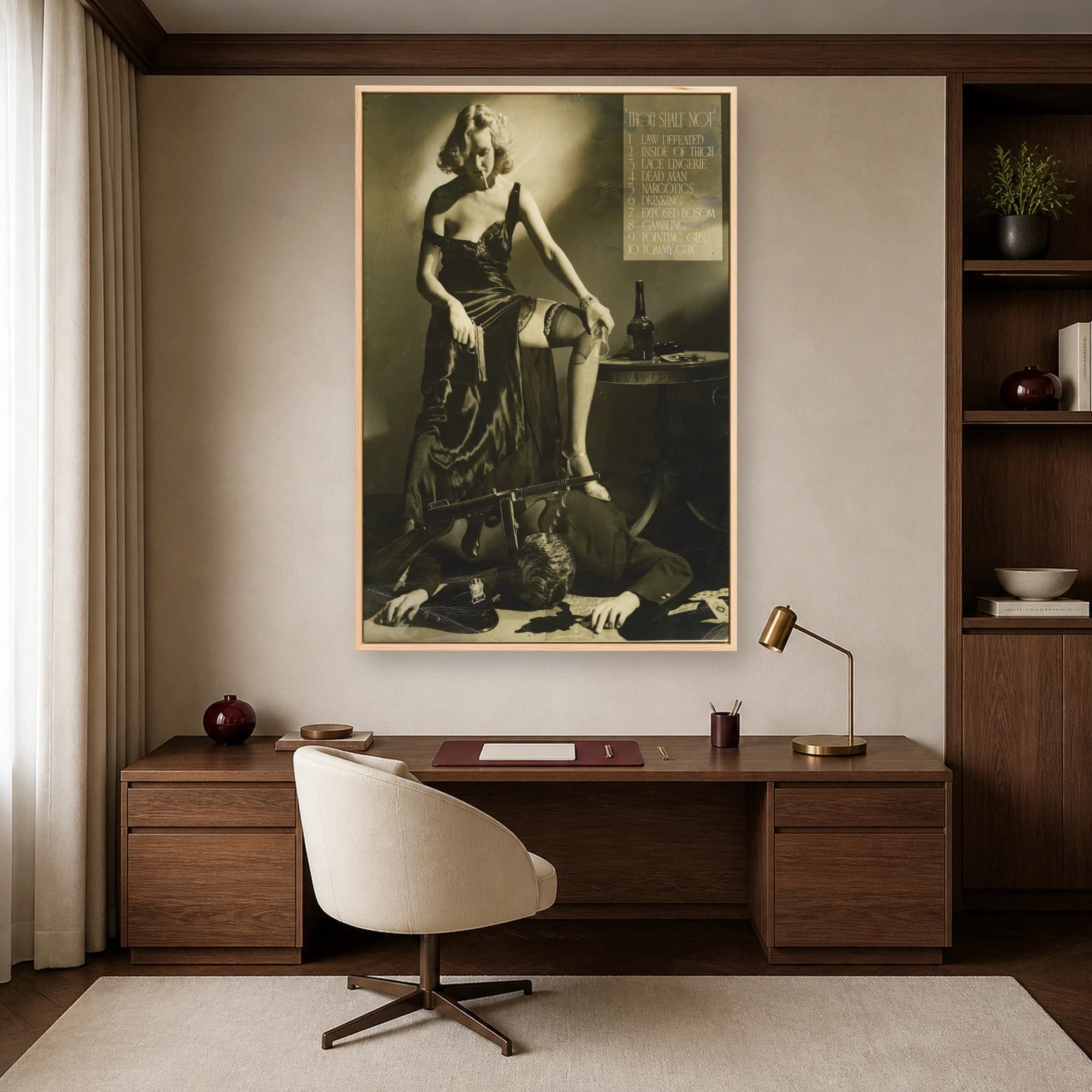Vintage Film Noir Gangster Femme Fatale Wall Art, view 7