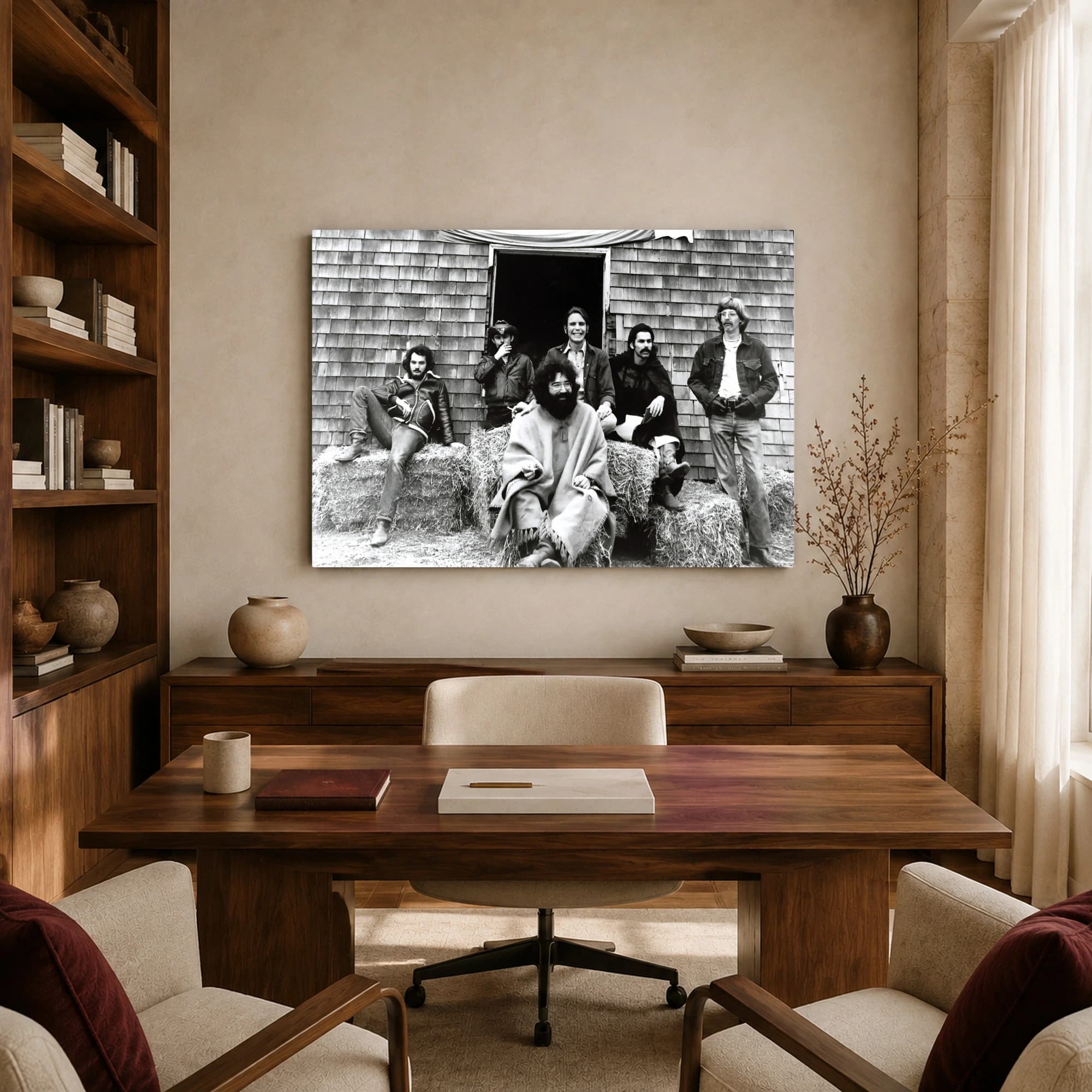 Grateful Dead Vintage Barn Band Portrait Canvas Print, view 8