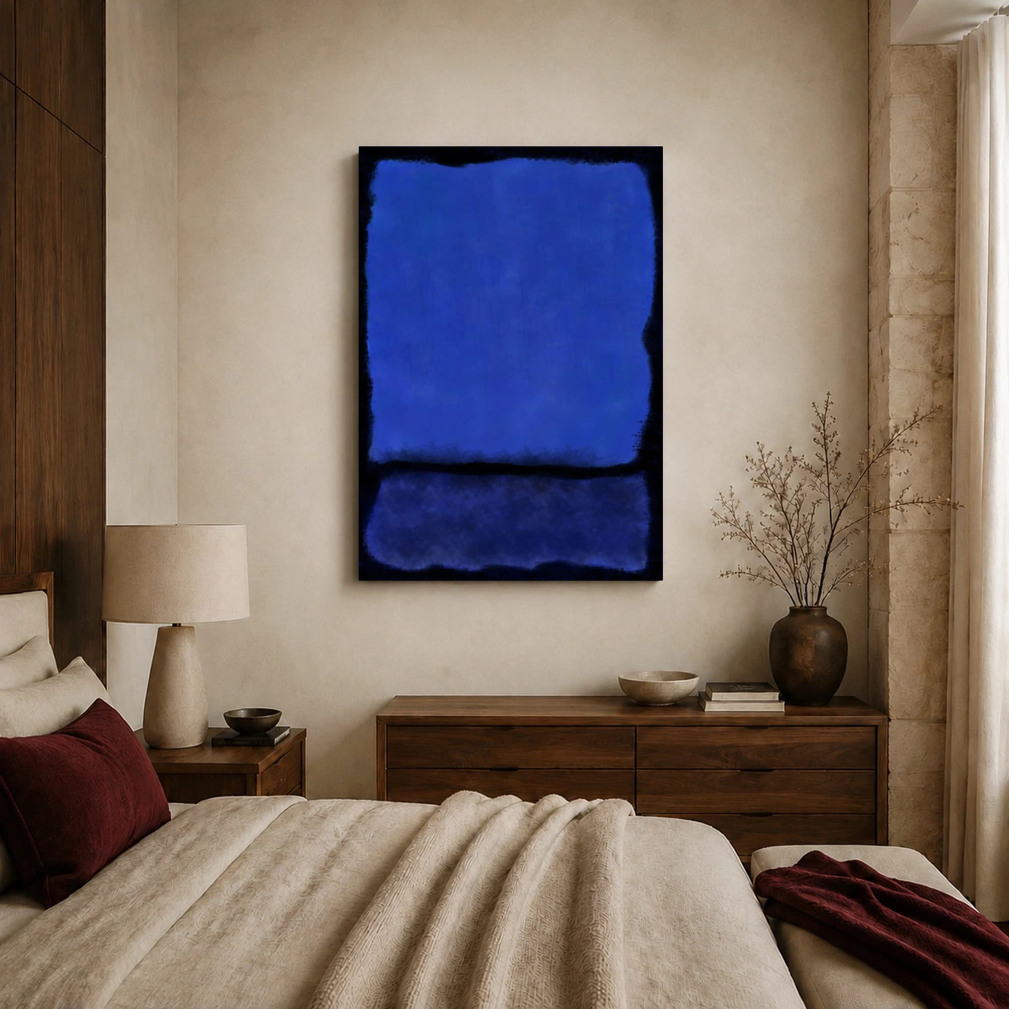 Untitled Blue and Black Abstract Color Field Art Print, view 7