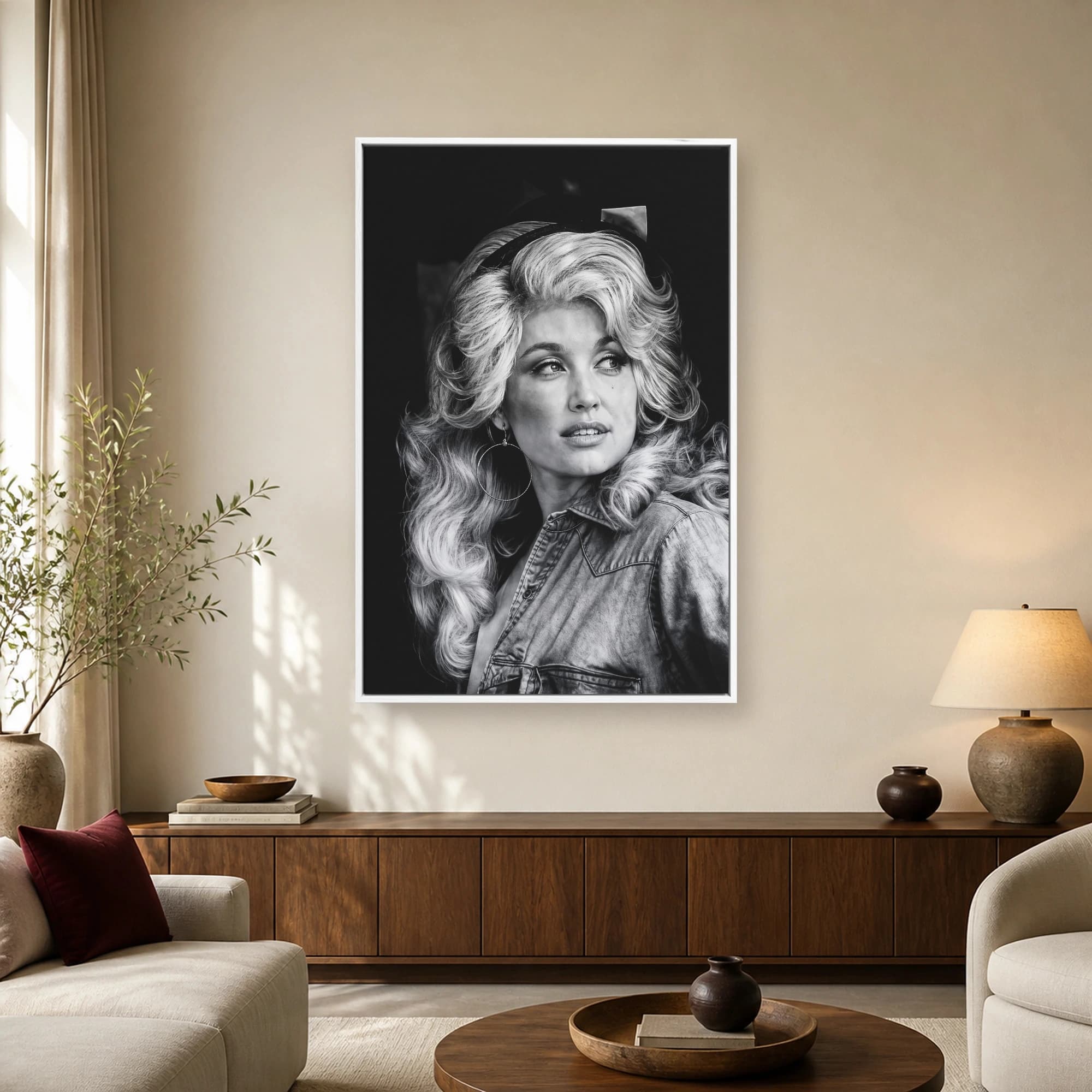 Country Legend Black and White Portrait Wall Art, view 2