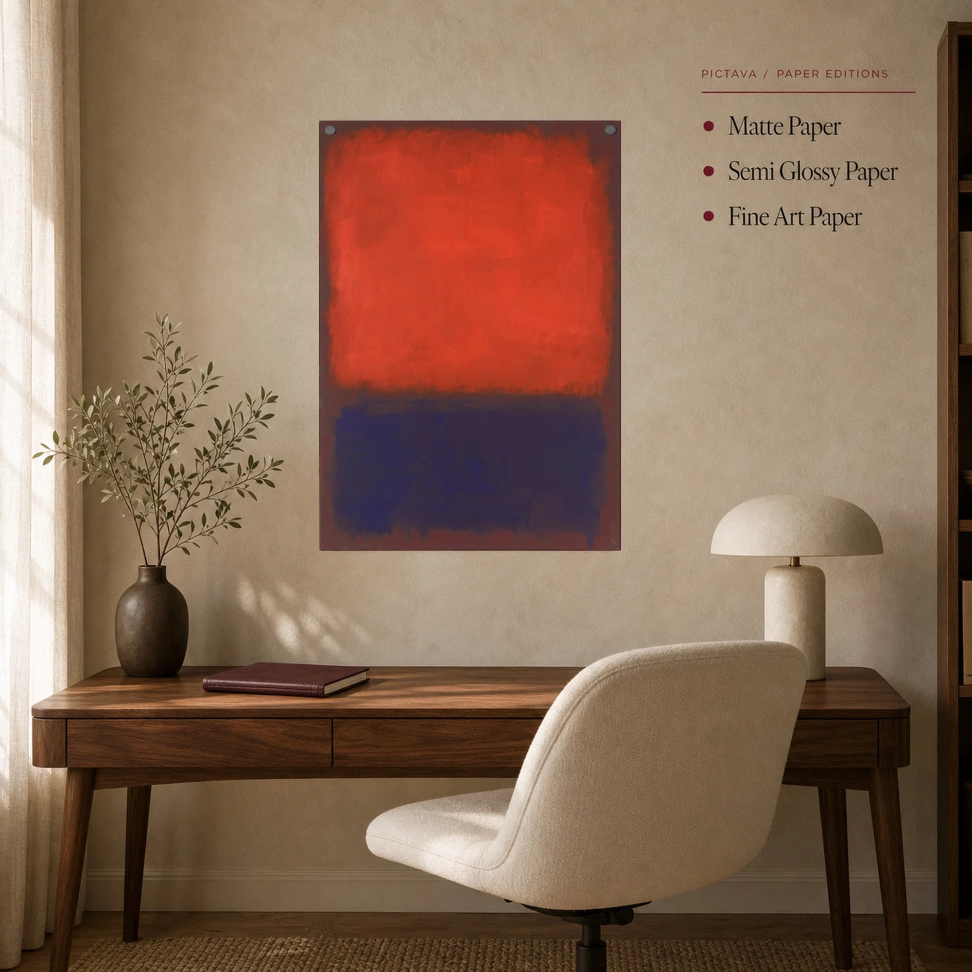 Rust and Blue Abstract Color Field Canvas Print, view 8