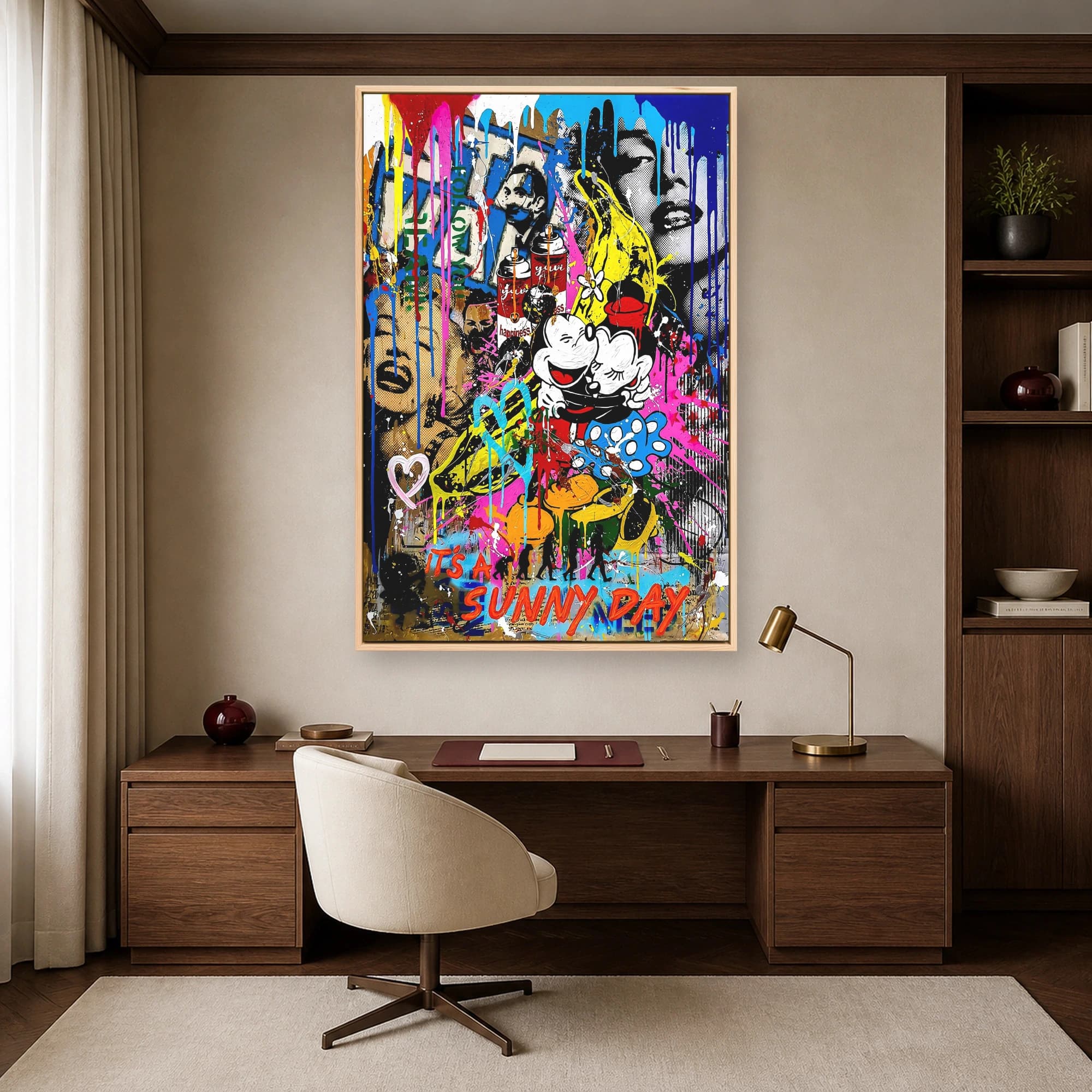 Sunny Day Pop Graffiti Mashup Wall Art, view 8