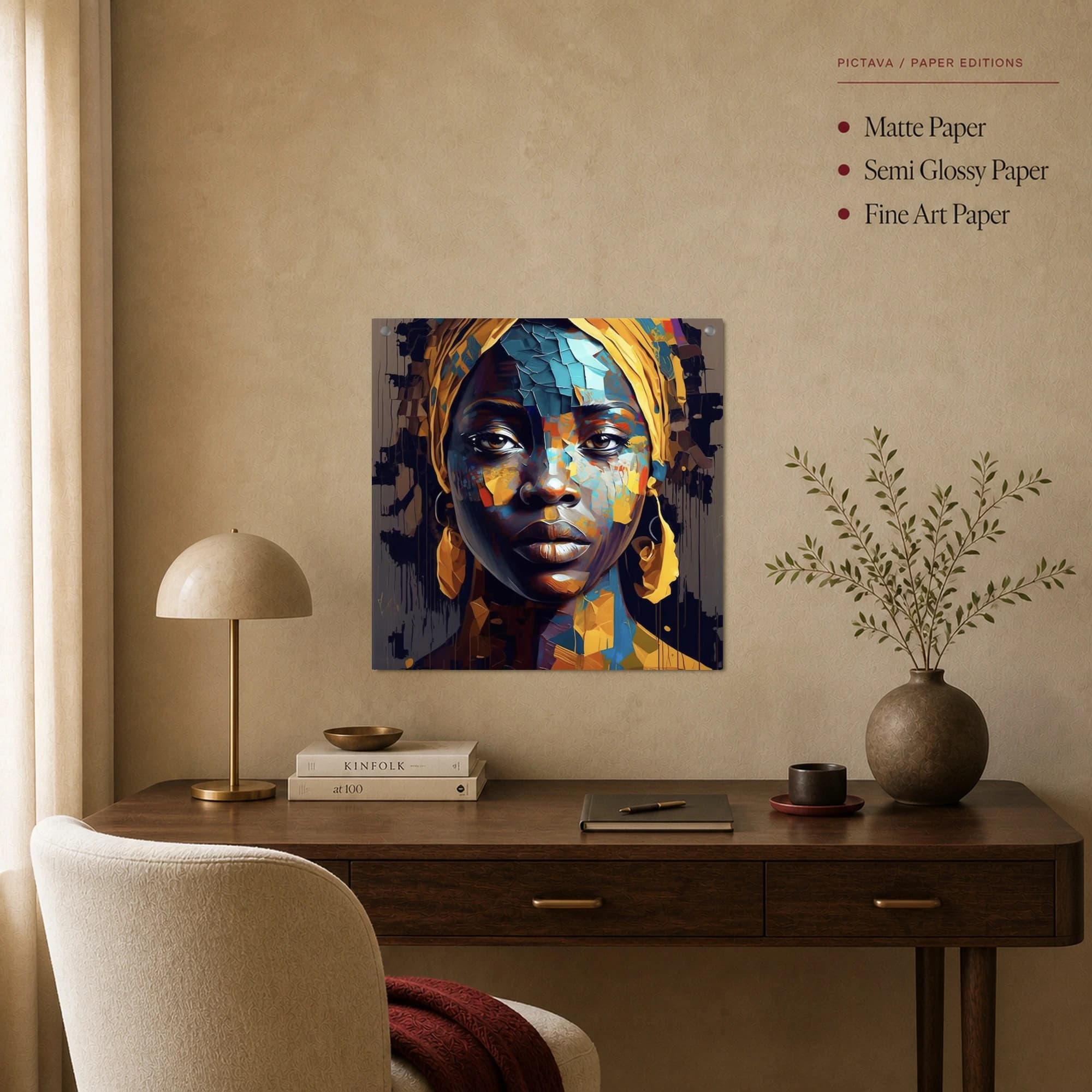 Mosaic Gaze Contemporary Portrait Wall Art, view 3