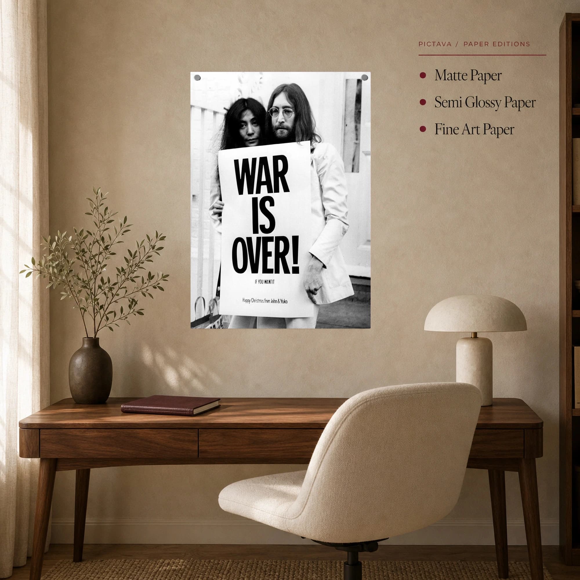 John Lennon and Yoko Ono War Is Over Peace Poster Print, view 7