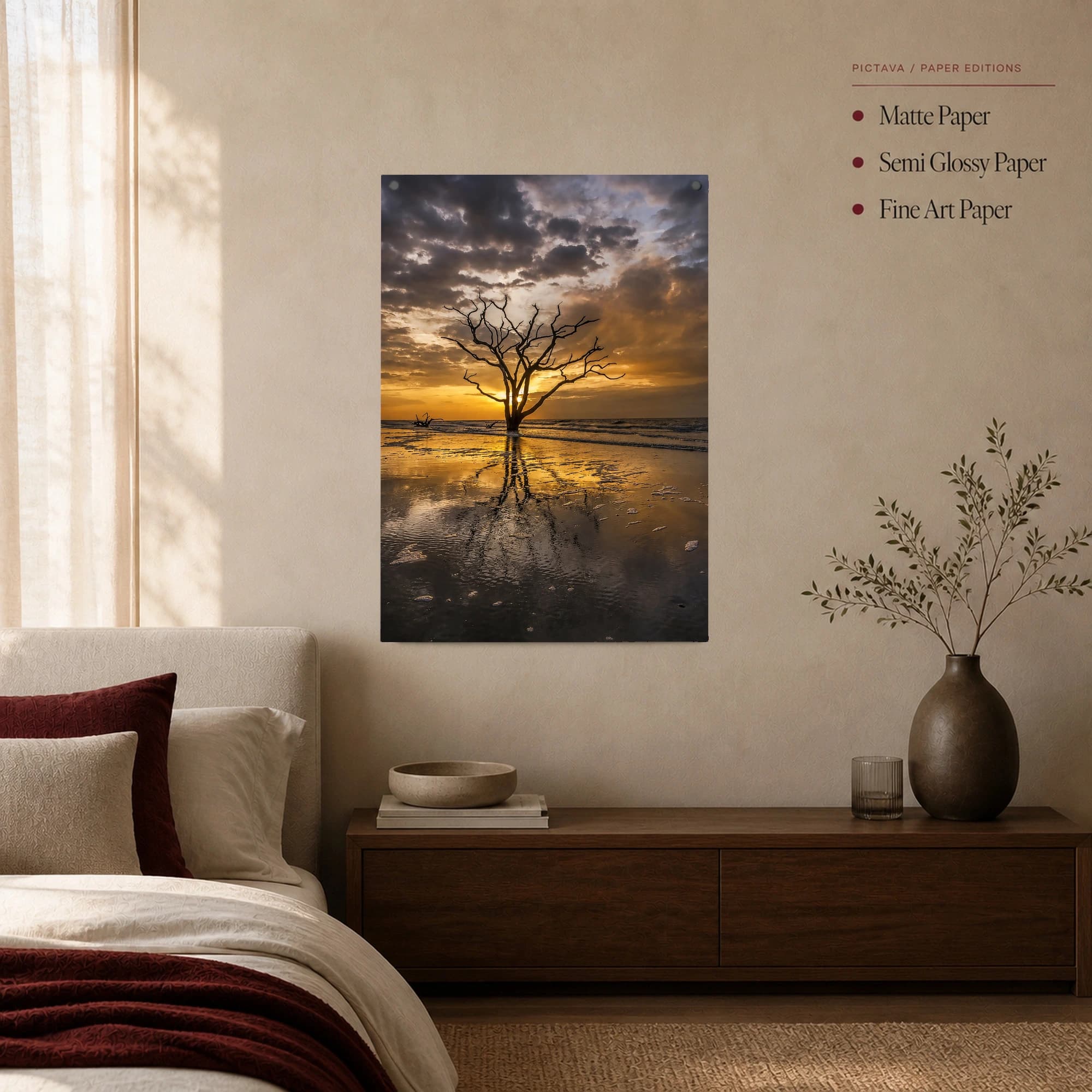 Golden Twilight Coastal Tree Fine Art Print, view 3