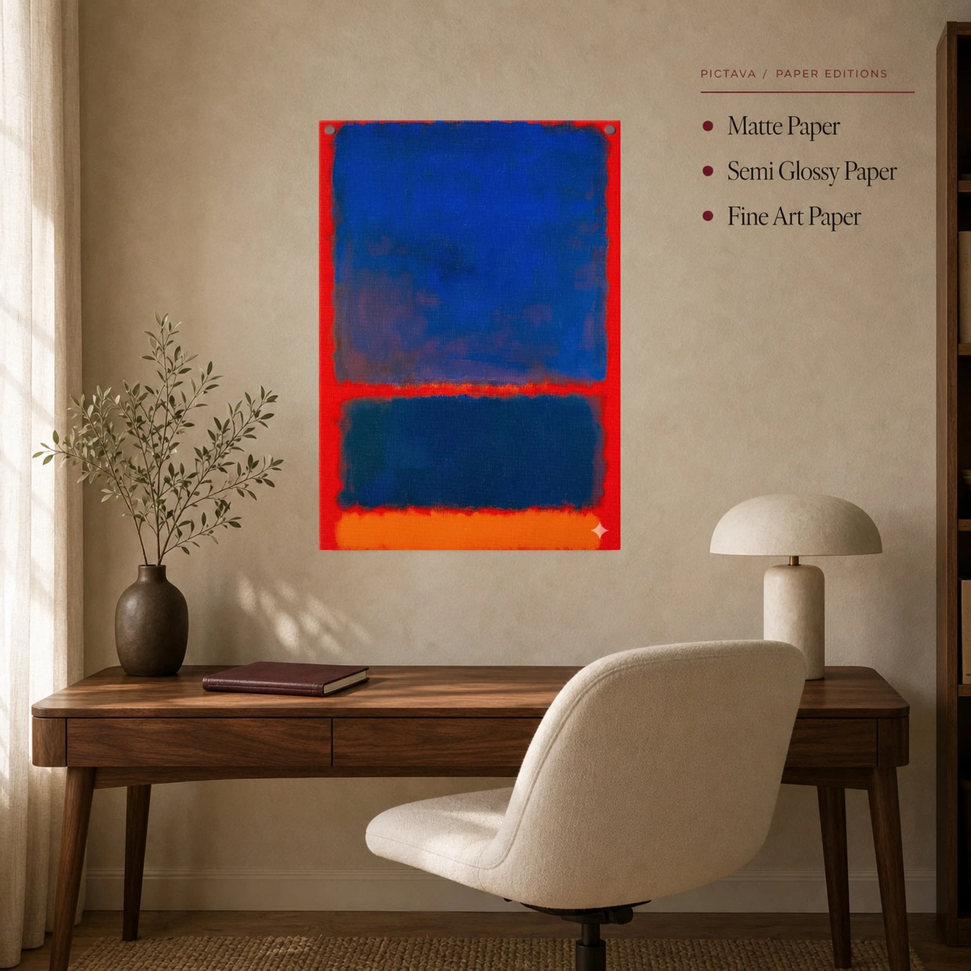 Abstract Blue and Red Color Field Canvas Print, view 7