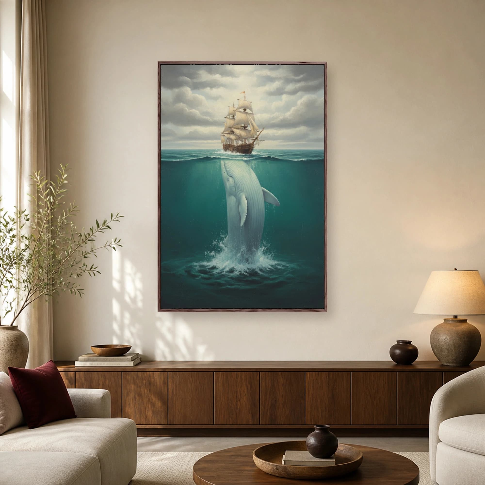 The Leviathan's Ascent: Whale Beneath the Galleon, view 2