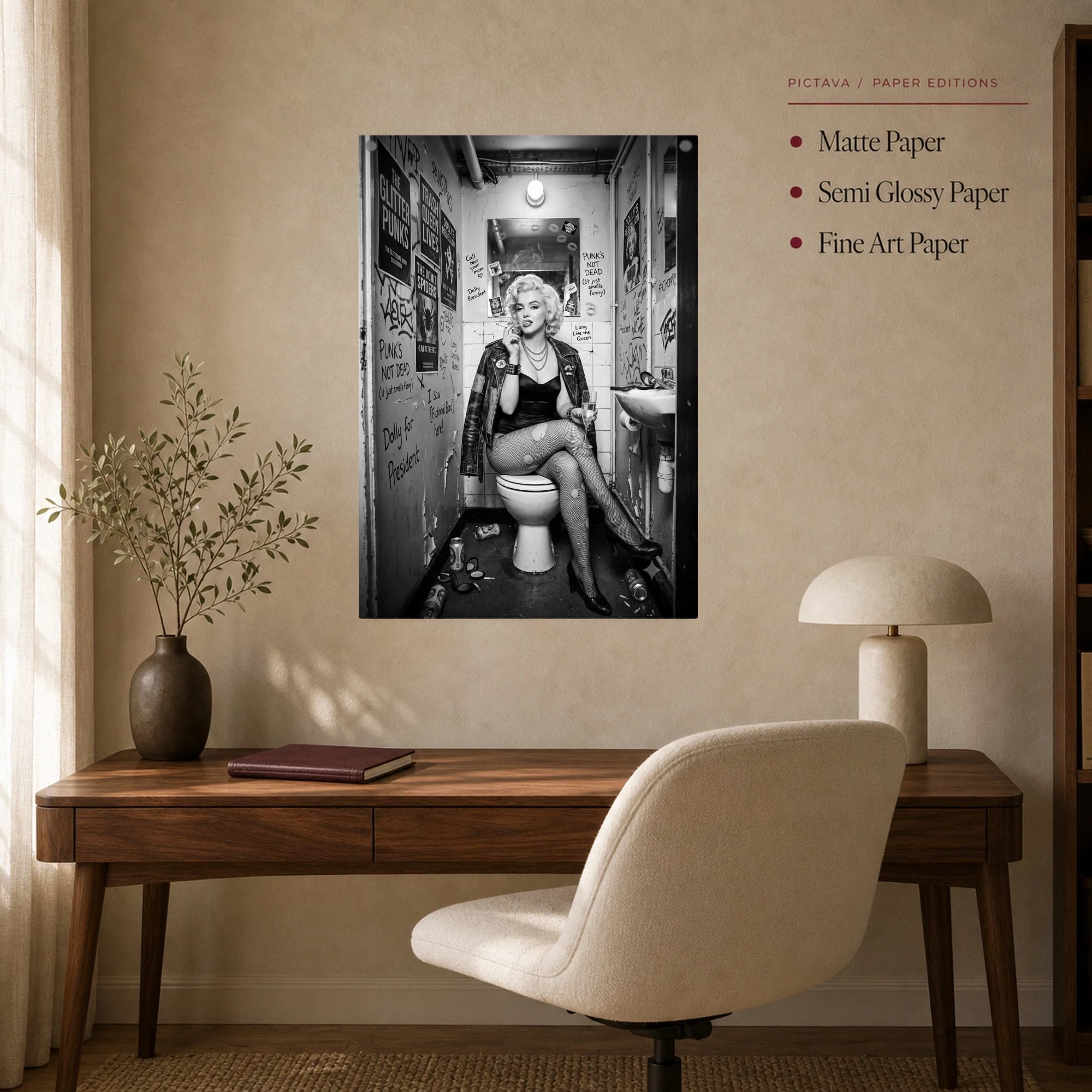 Glitter Punks: Marilyn Monroe Punk Bathroom Art, view 8