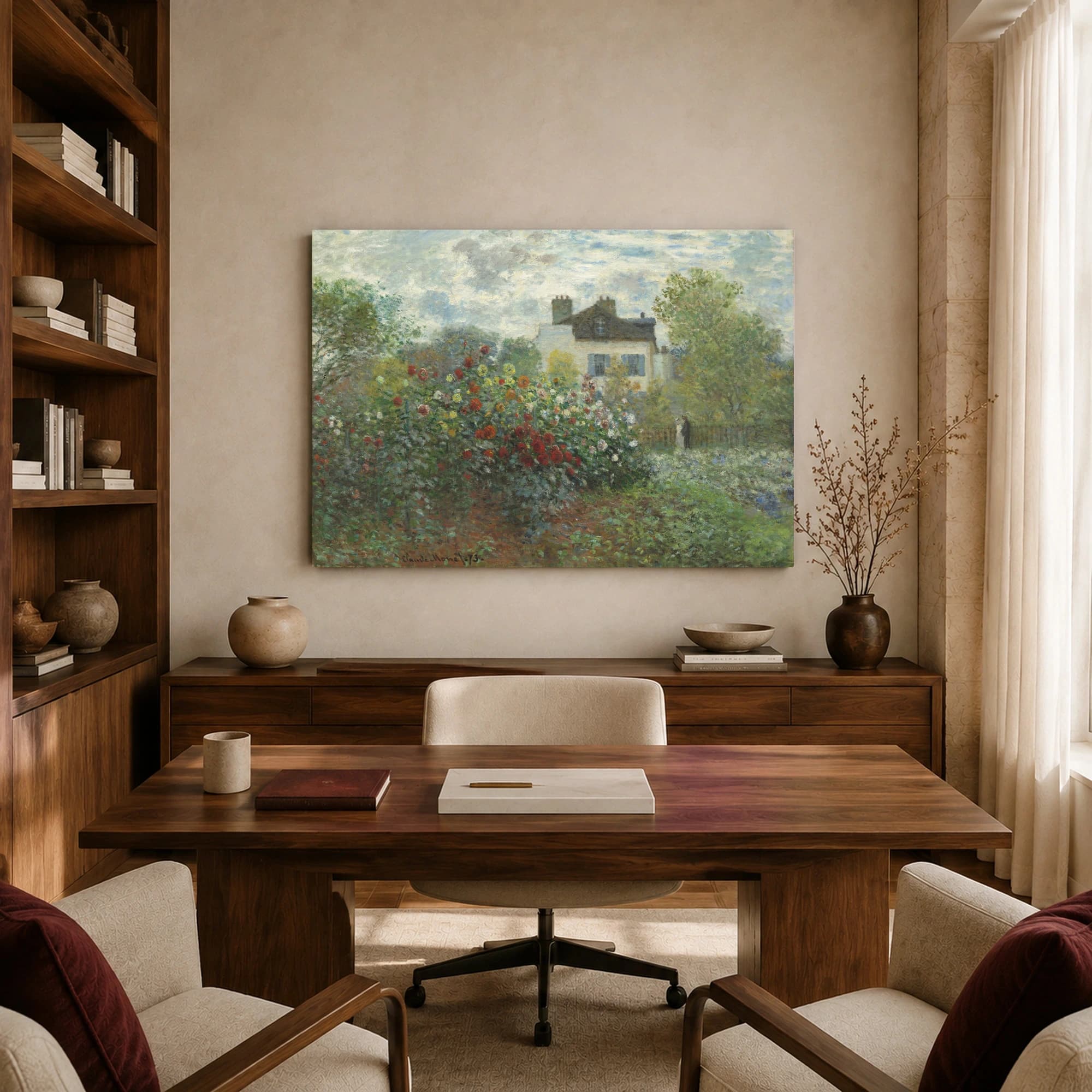 Claude Monet The Artist's Garden at Argenteuil Canvas Print, view 8