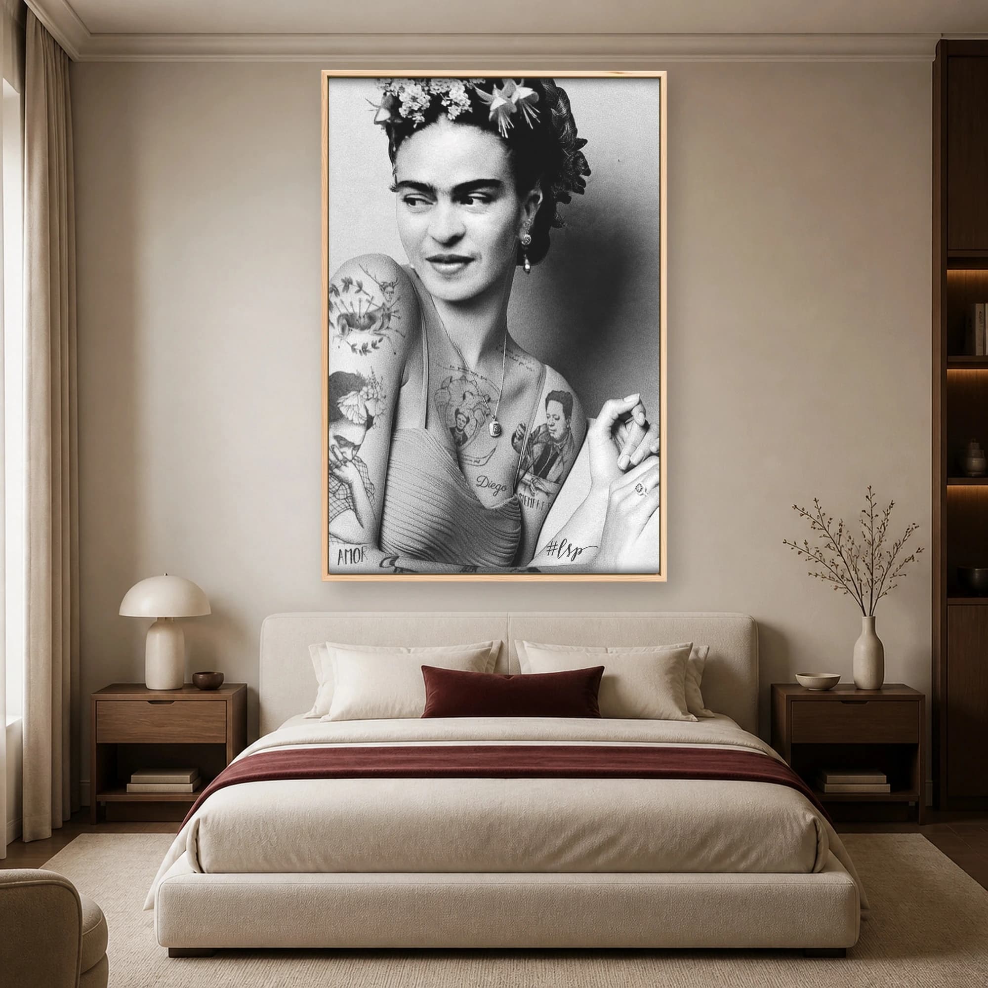 Frida Kahlo Vintage Portrait Canvas Print, view 3