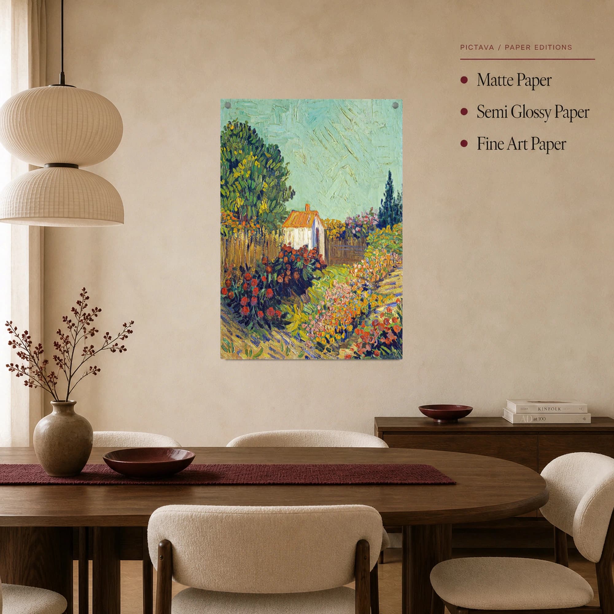 Post-Impressionist Garden Cottage Landscape Wall Art, view 3