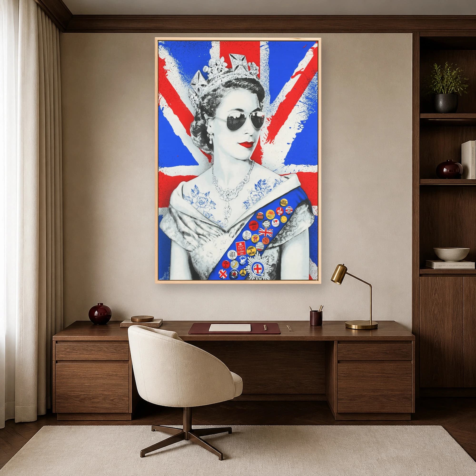 Rebel Queen Elizabeth II Pop Art Canvas Print, view 4