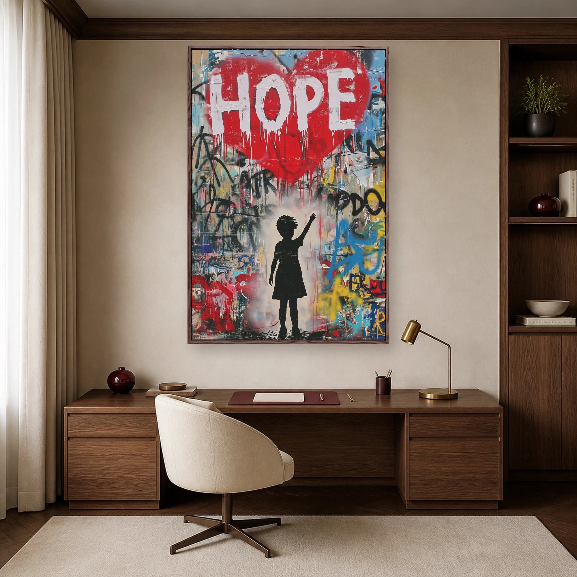Hope Graffiti Child Urban Street Art Canvas, view 6