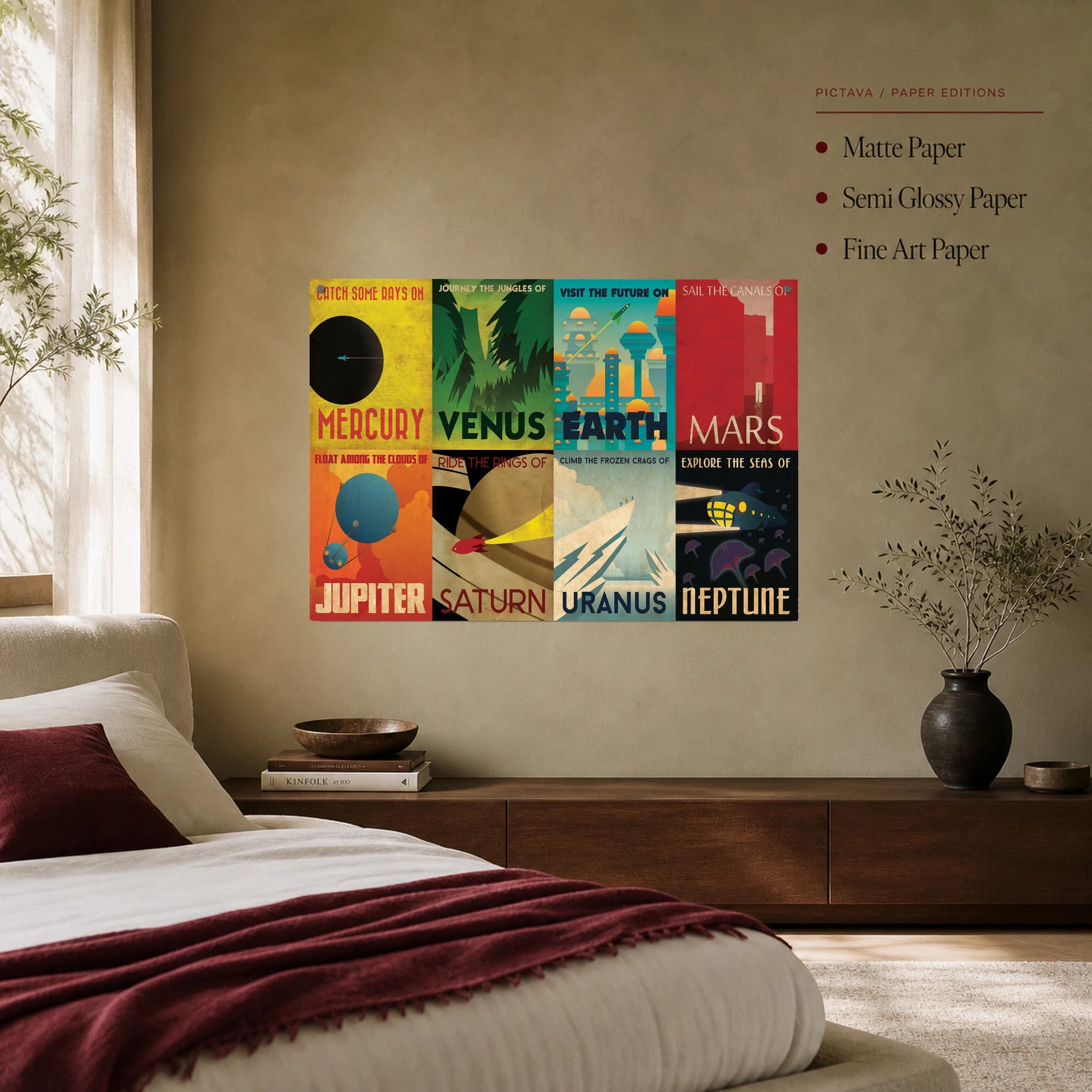 Solar System Vintage Travel Posters Sci-Fi Gallery Wall Art, view 7