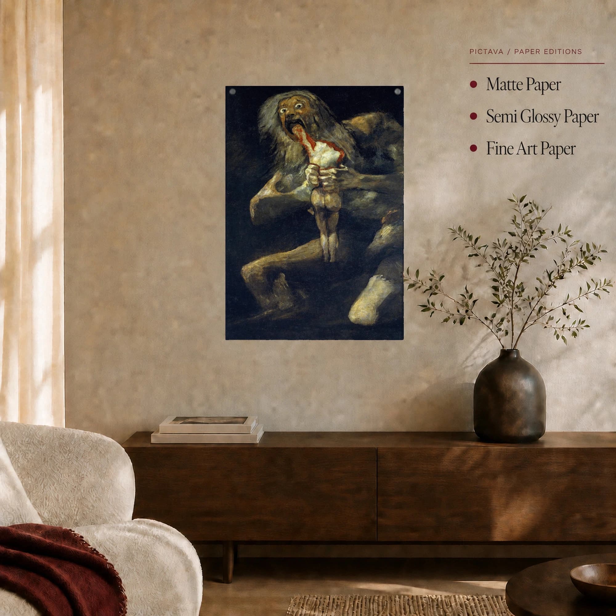 Saturn Devouring His Son by Francisco Goya Canvas Print, view 3