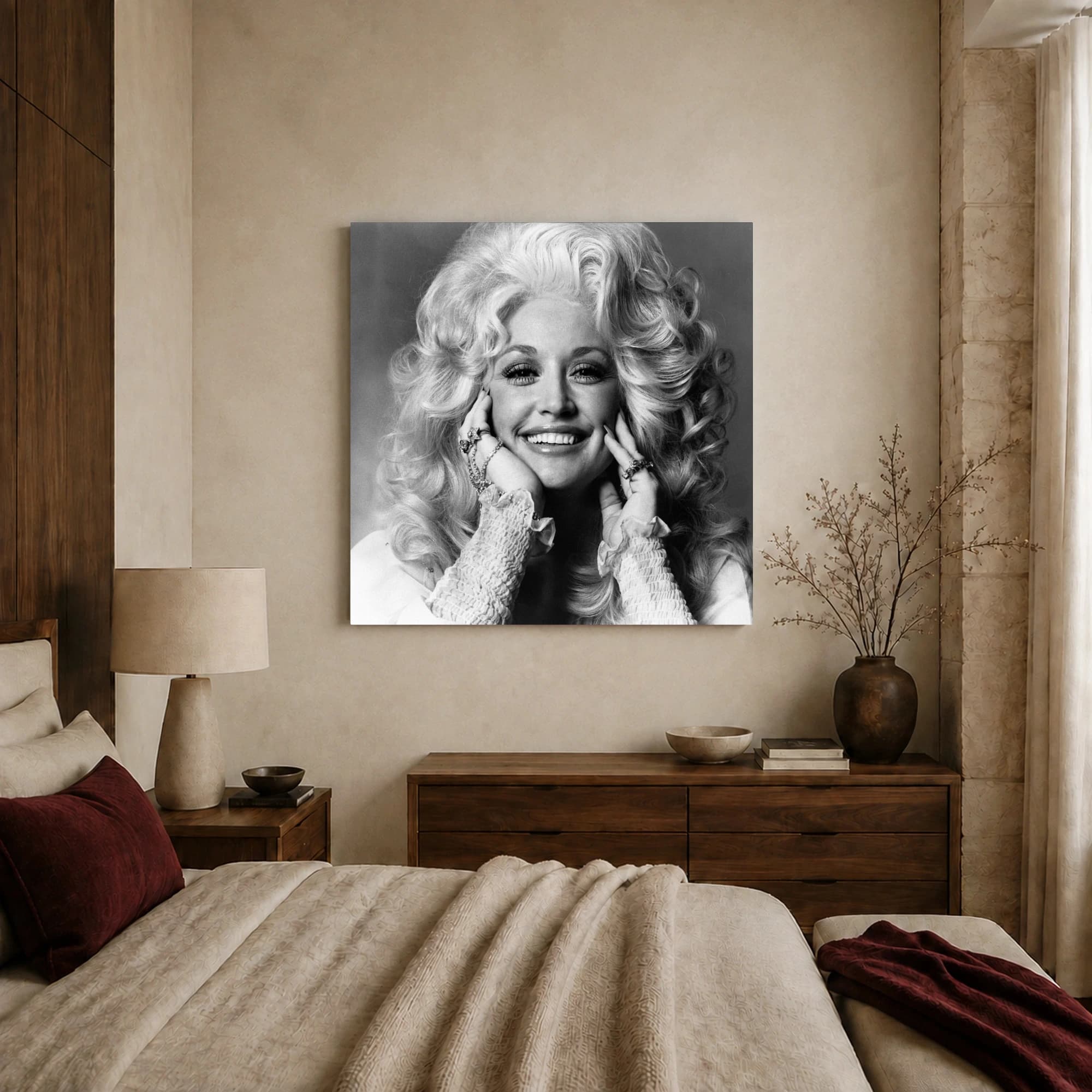 Dolly Parton Iconic Black and White Music Portrait Art Print, view 2