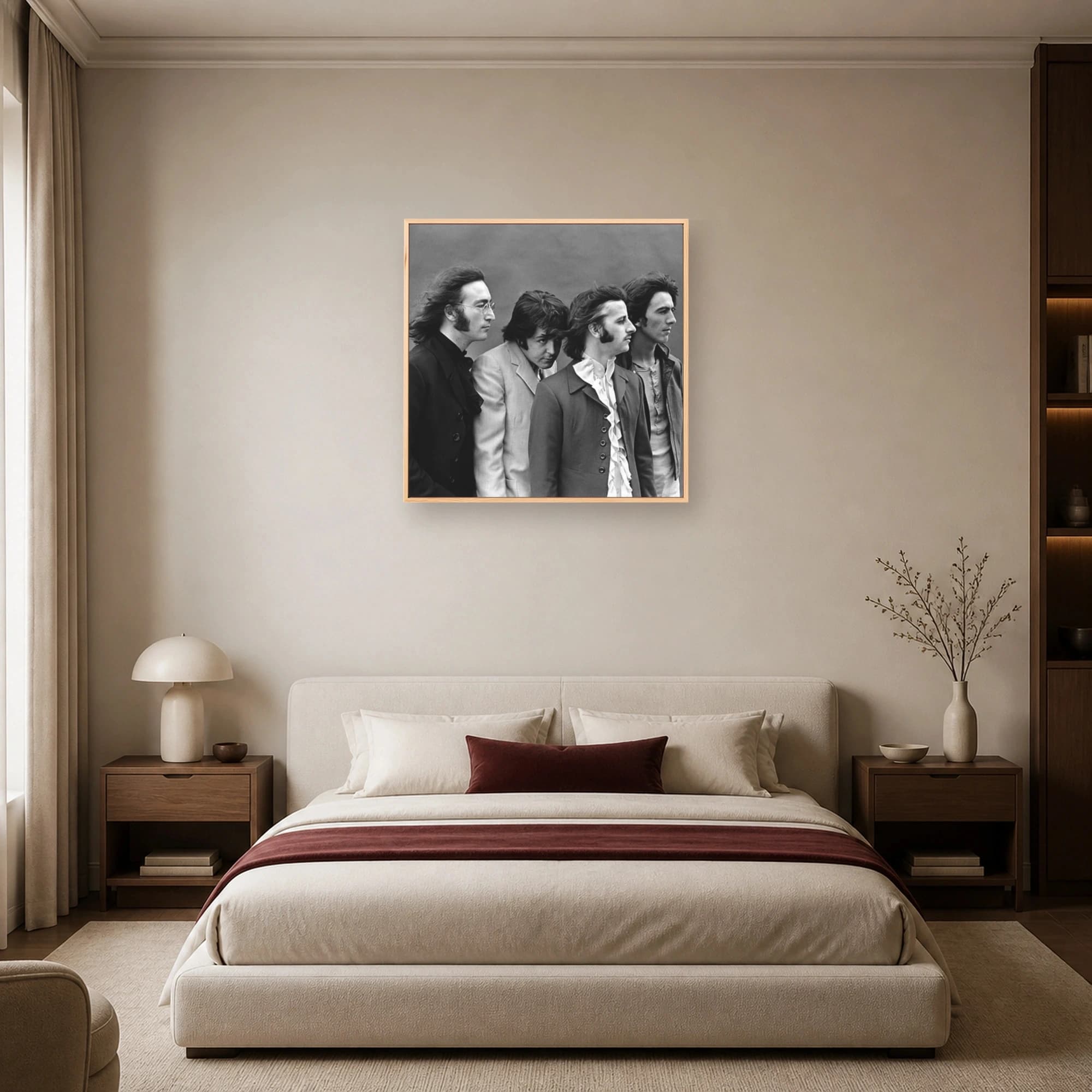 The Beatles Classic Black and White Portrait Wall Art, view 6