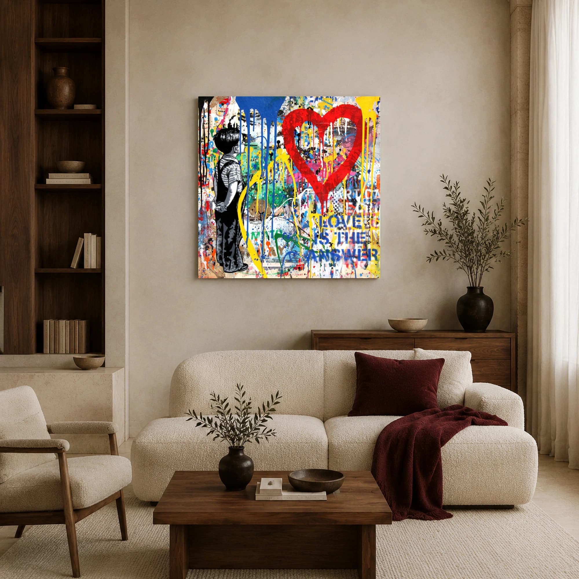 Love is the Answer Street Art Canvas Print, view 4