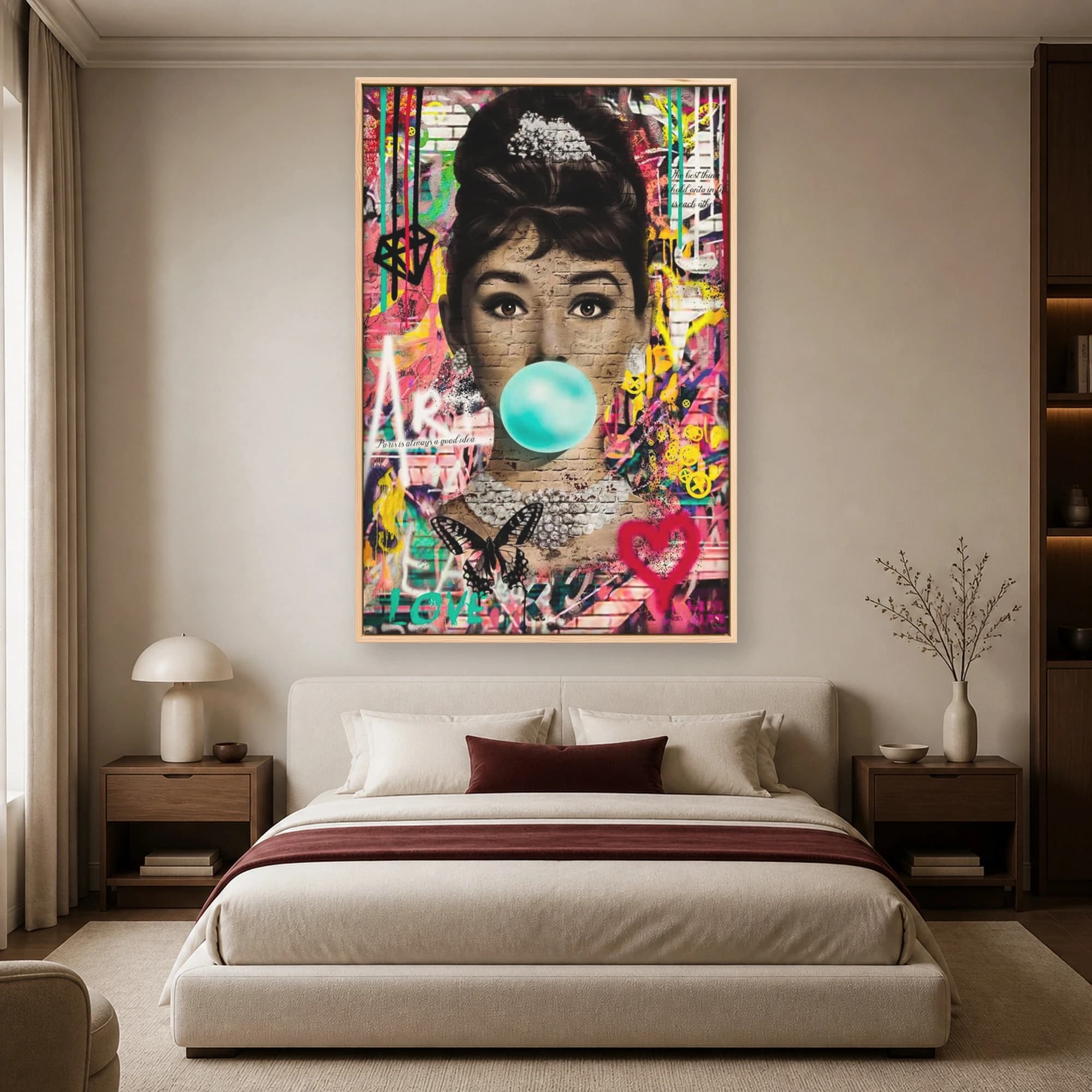 Audrey Hepburn Bubblegum Pop Art Canvas Print, view 4