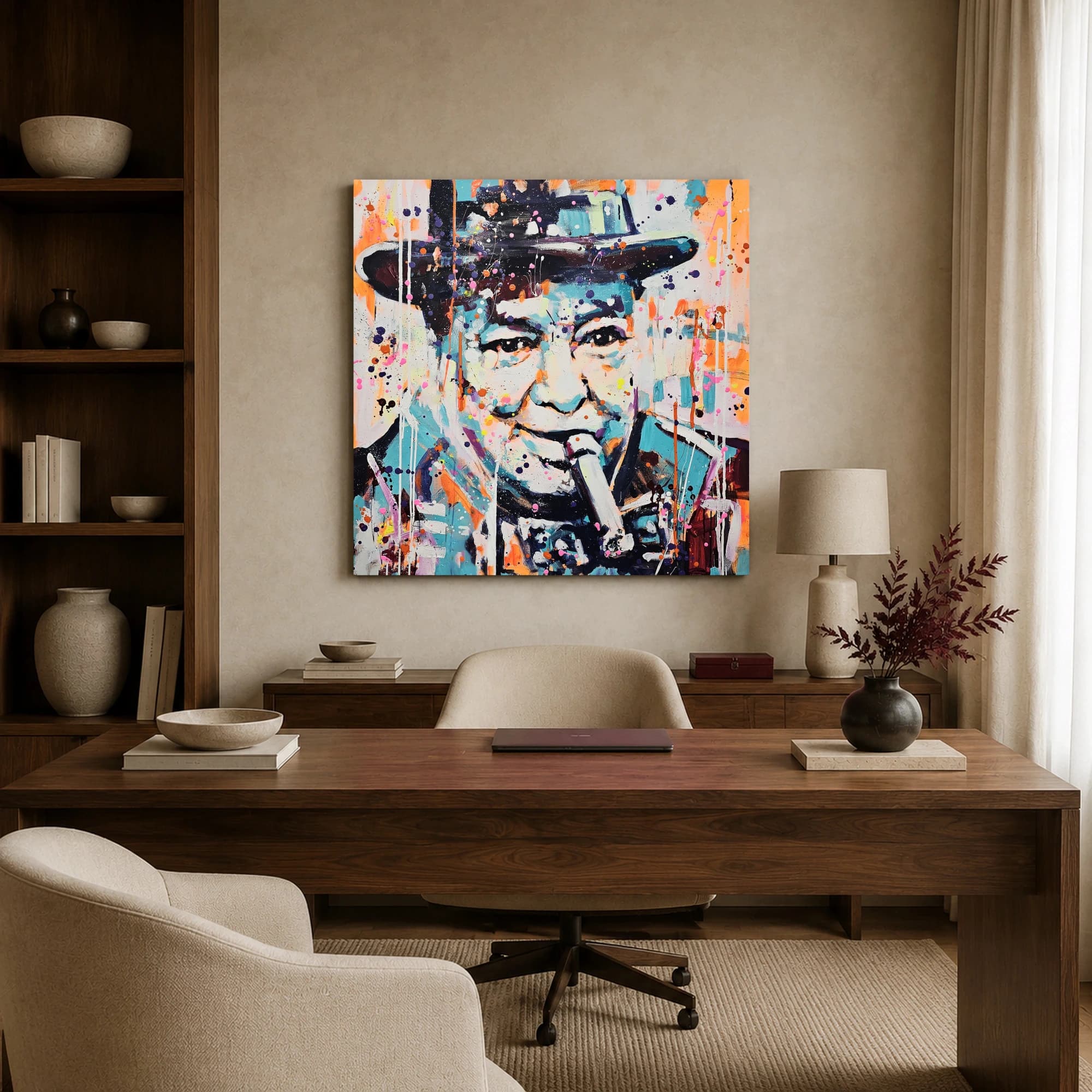 Winston Churchill Vibrant Pop Art Canvas Print, view 4