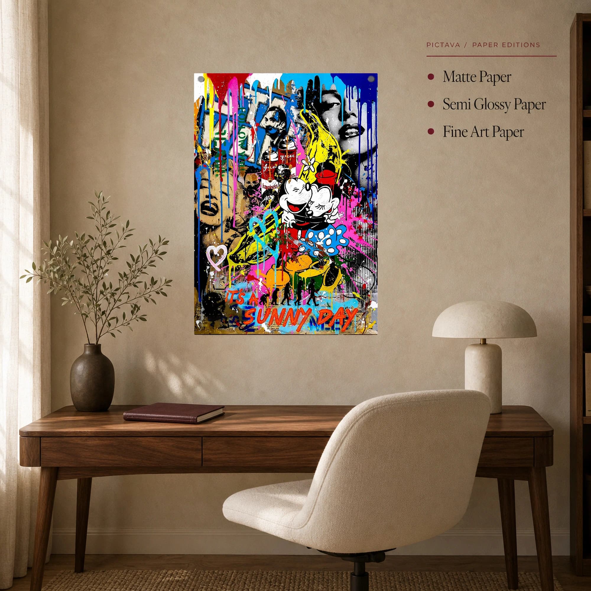 Sunny Day Pop Graffiti Mashup Wall Art, view 6