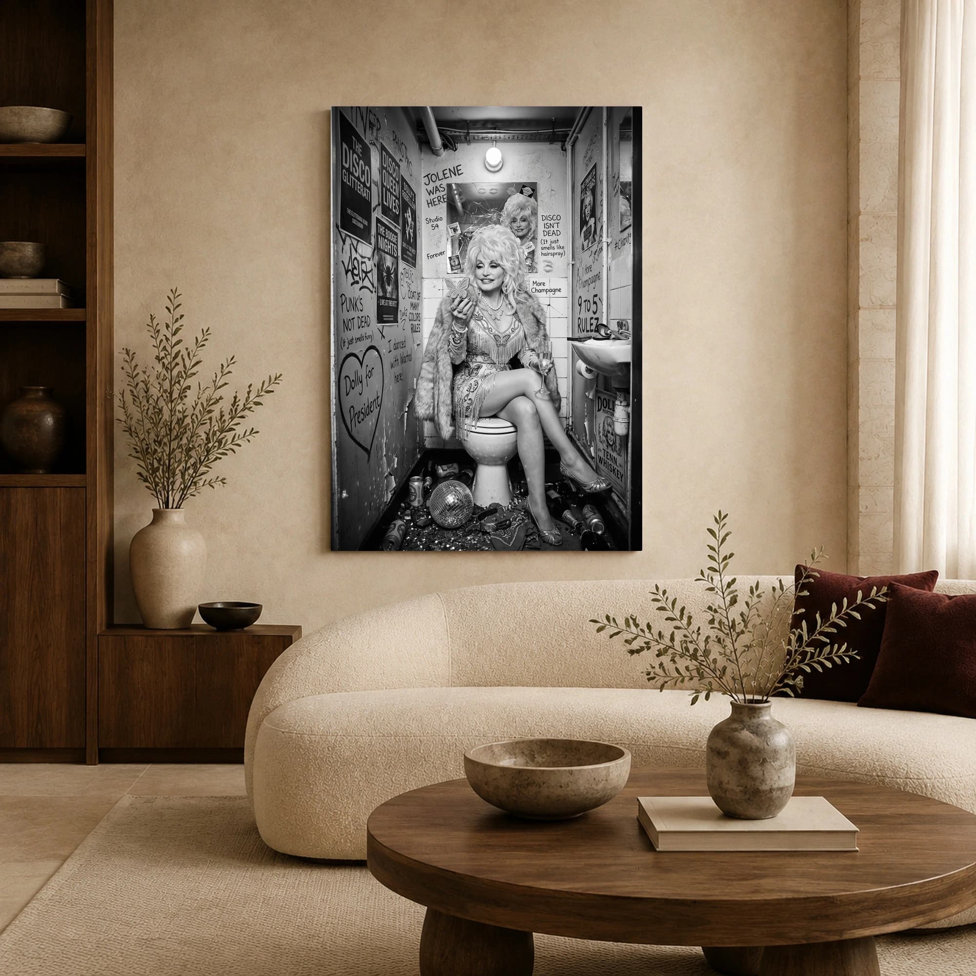 Dolly Parton Disco Bathroom Canvas Print & Poster Art, view 6