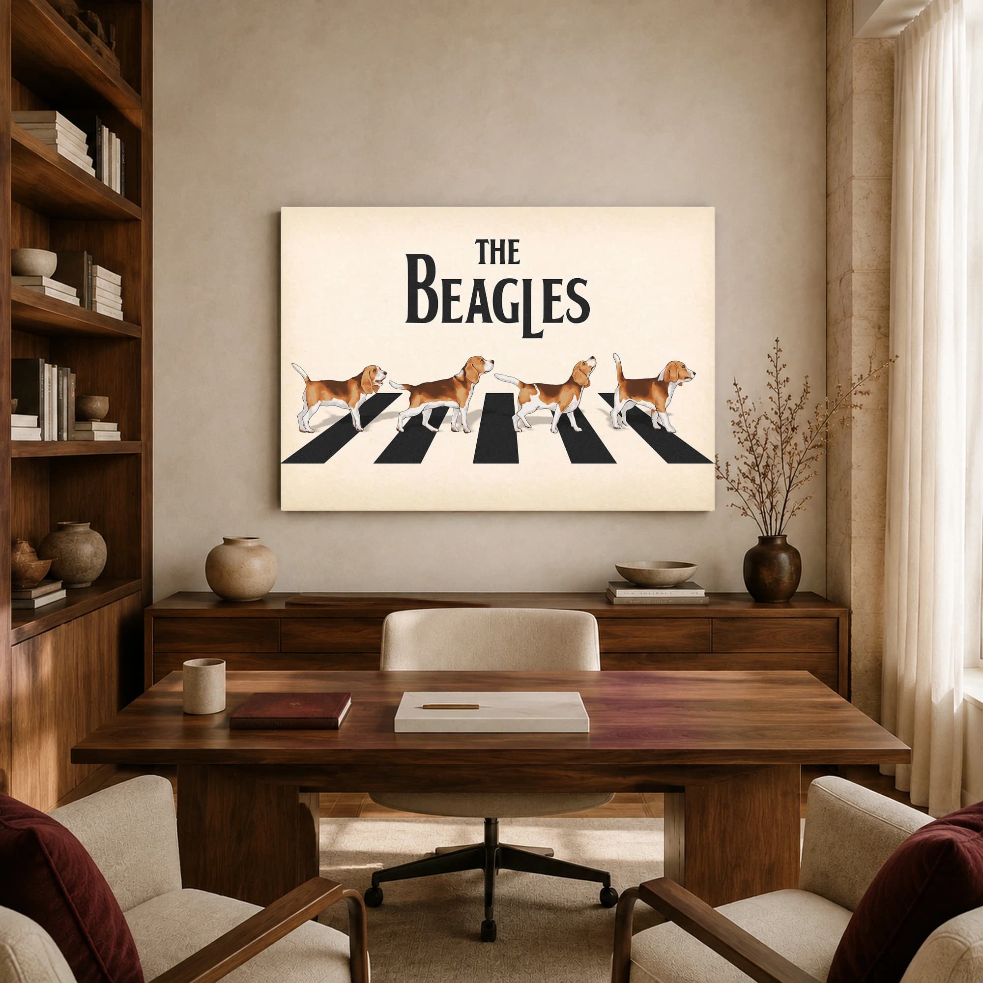 The Beagles Abbey Road Dog Parody Canvas Print, view 8
