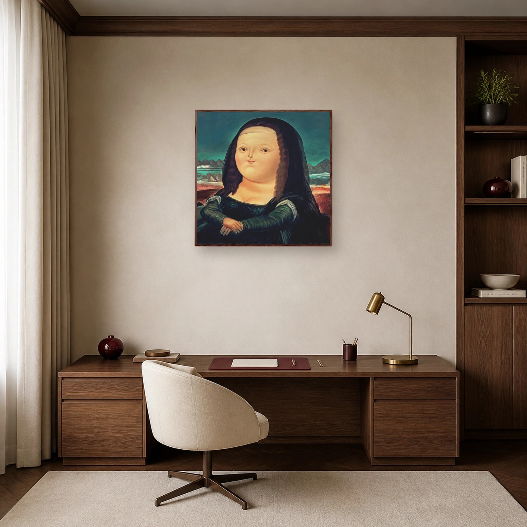 Satirical Mona Lisa Portrait Wall Art Print, view 8