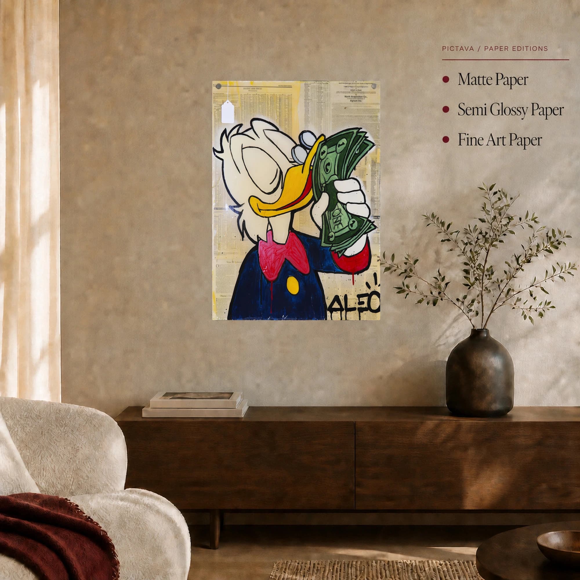 Donald Duck Wealth Pop Art Print, view 5