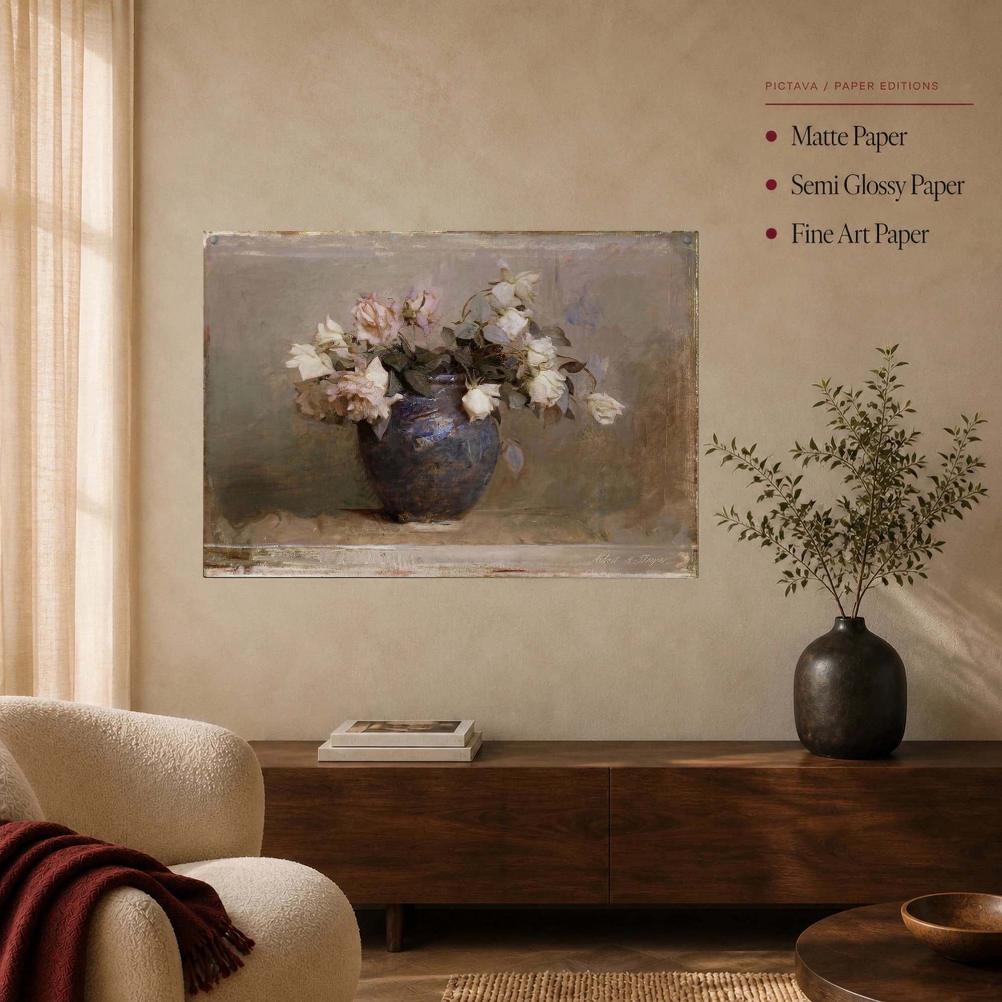 Vintage Rose Still Life Fine Art Print, view 5