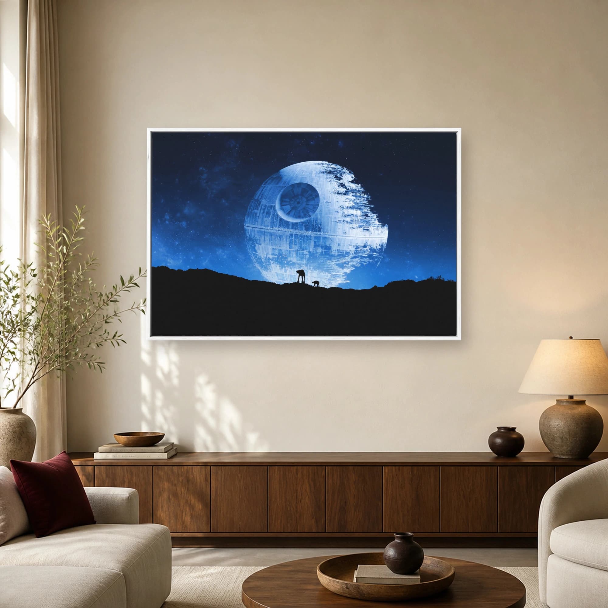 Death Star Horizon Sci-Fi Canvas Print, view 2