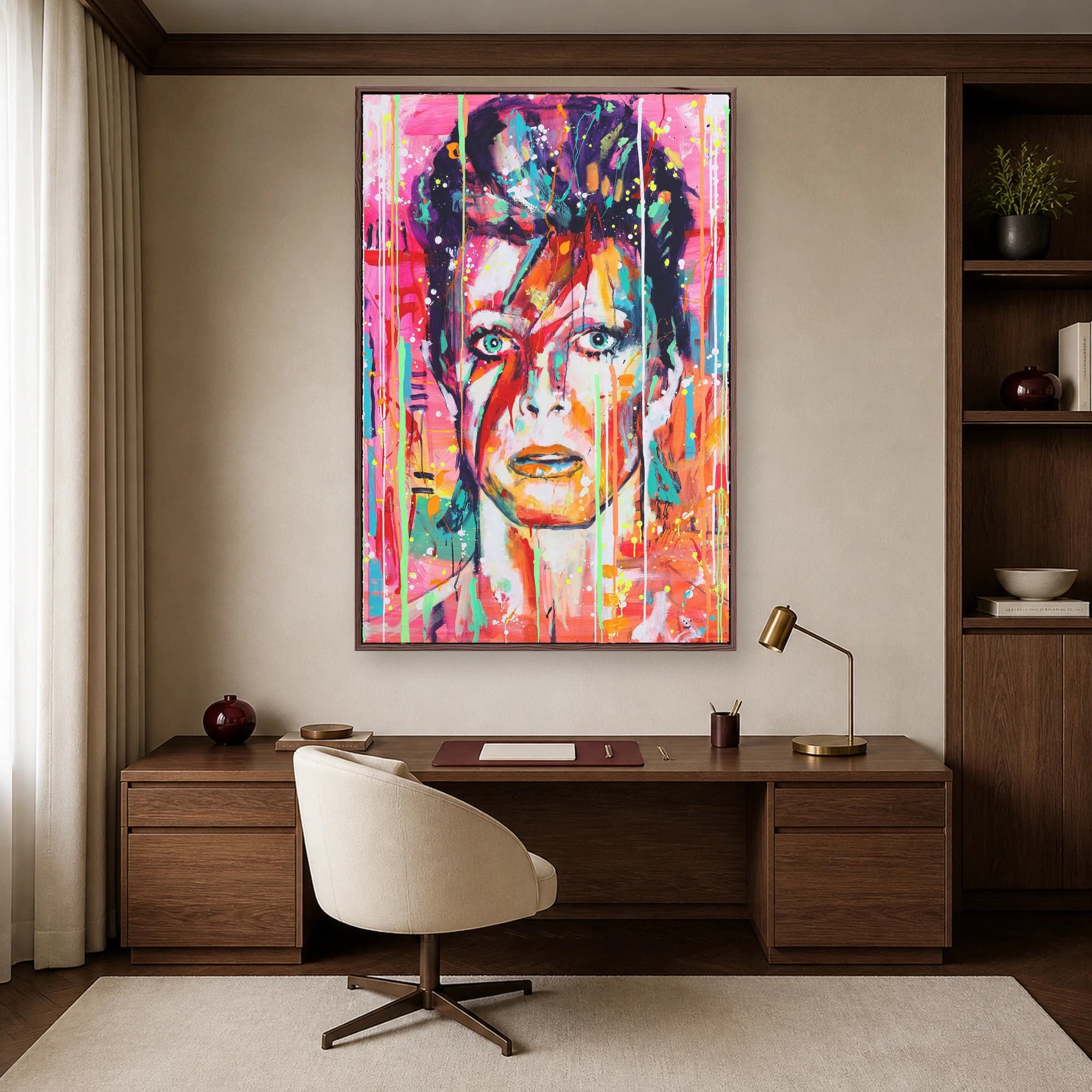 David Bowie Neon Pop Art Canvas Print, view 5